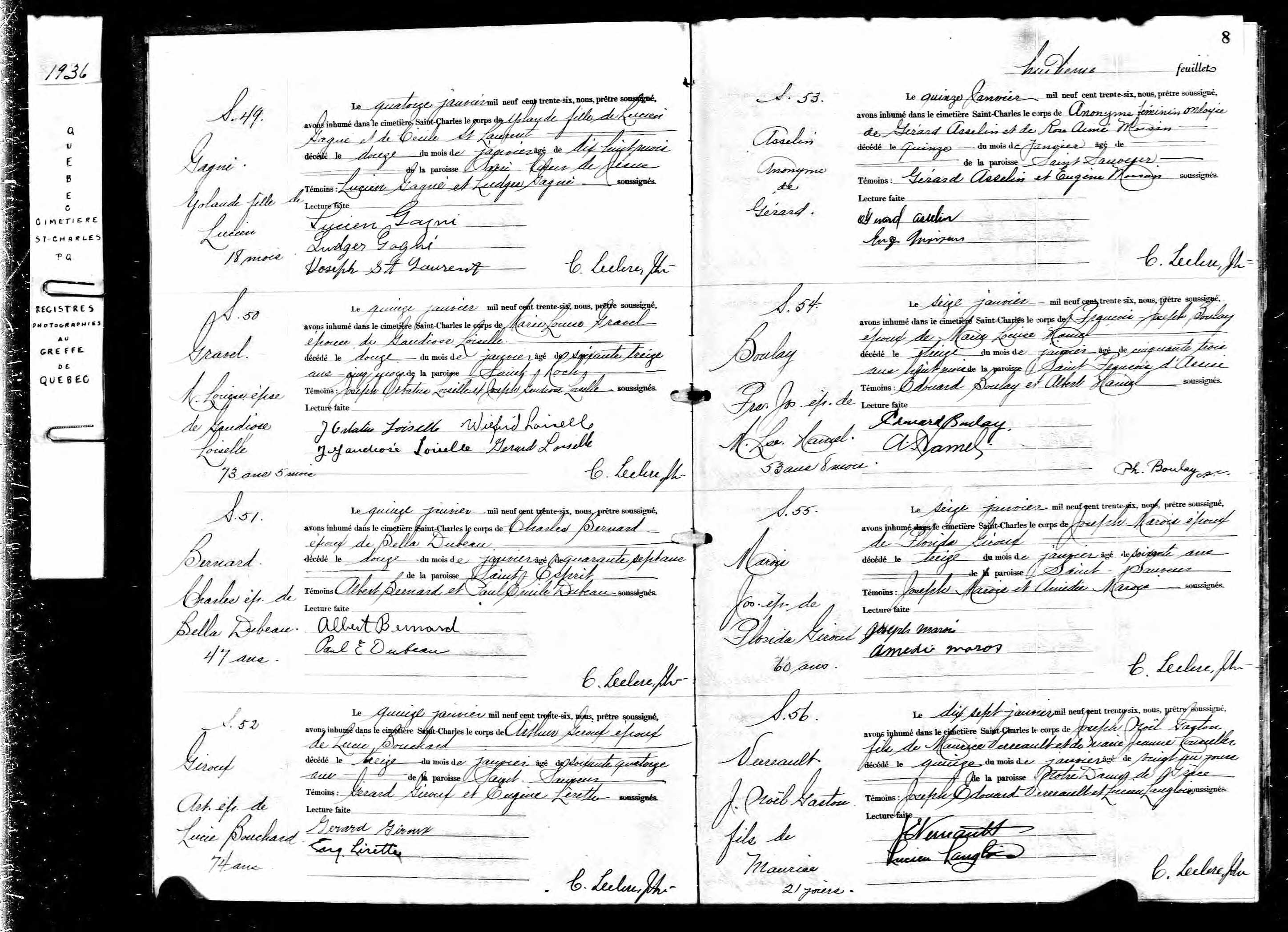 Acte de sépulture