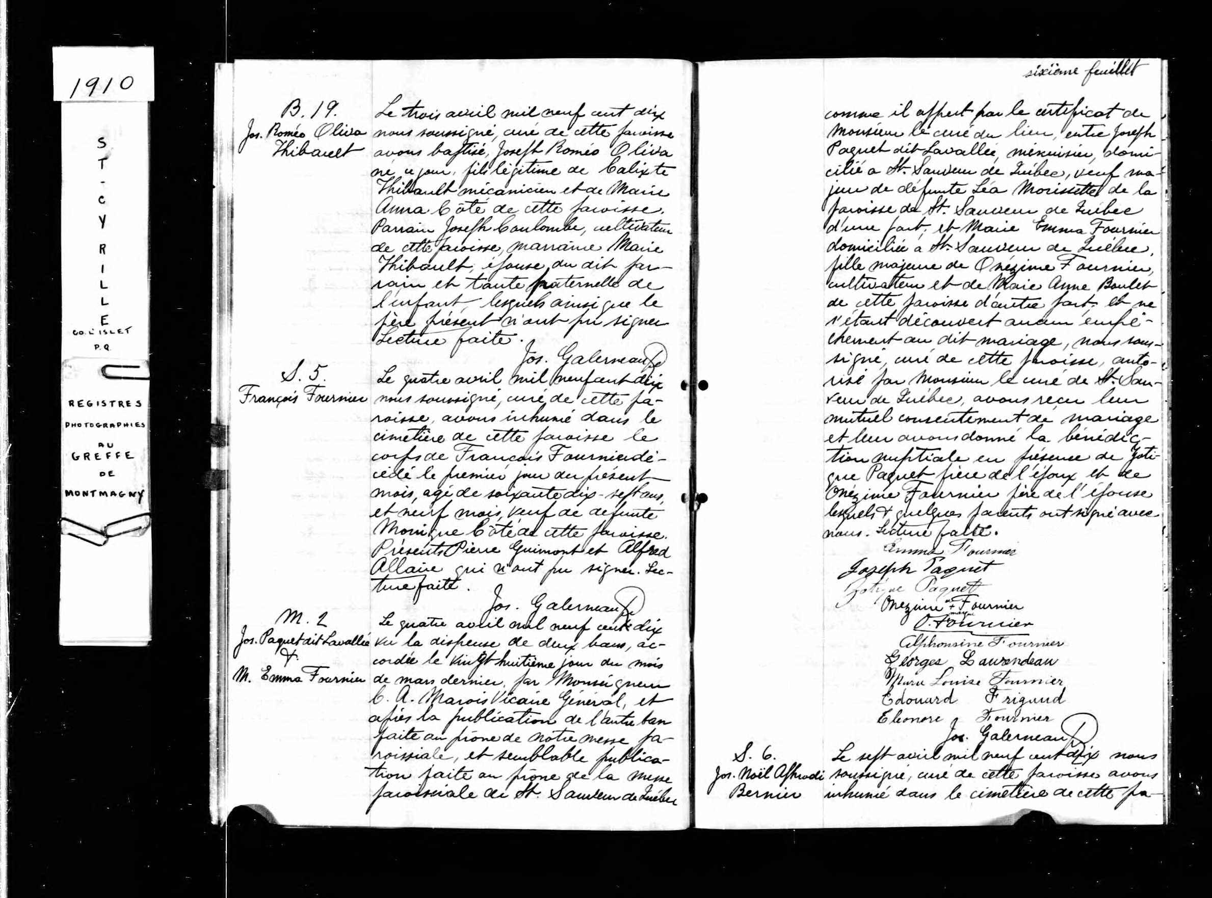 Acte de sépulture