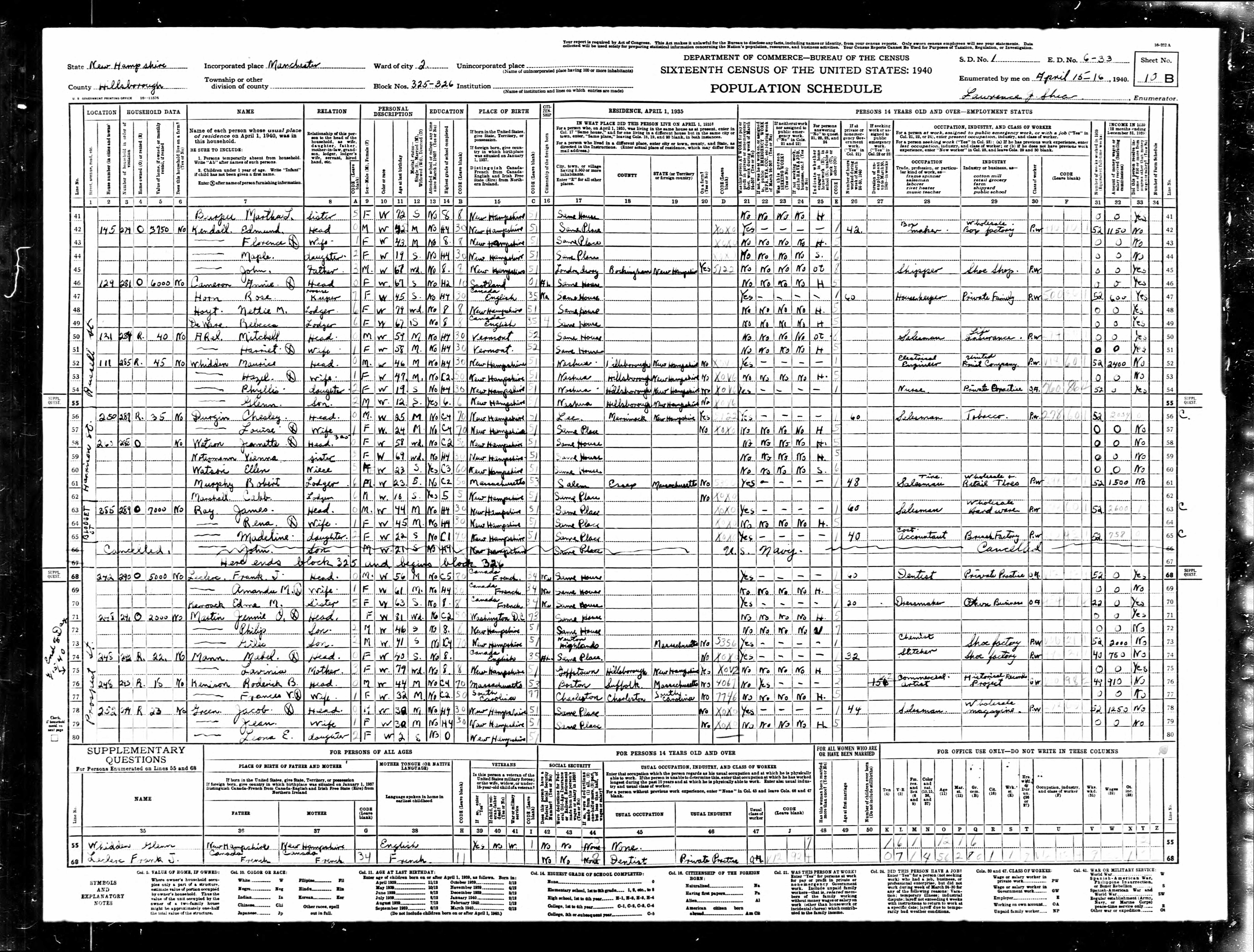 Recensement fédéral américain 1940