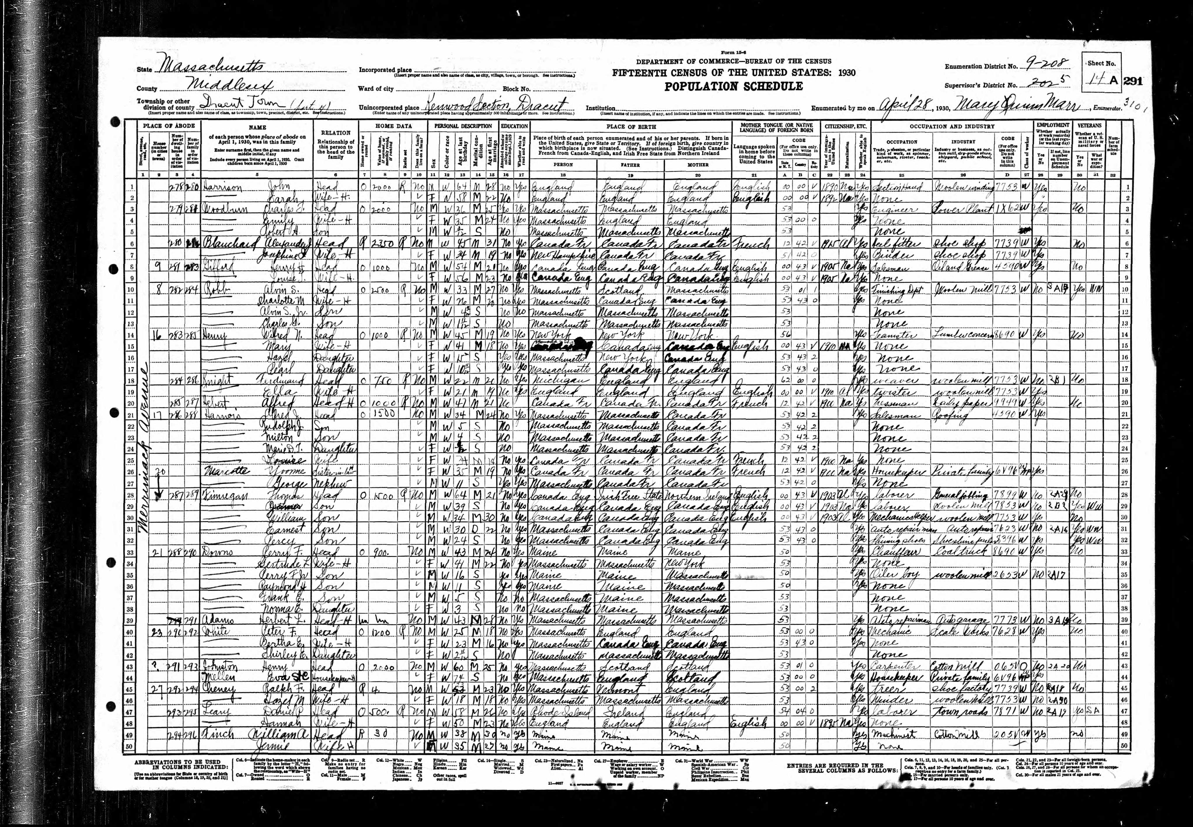 Recensement fédéral américain 1930
