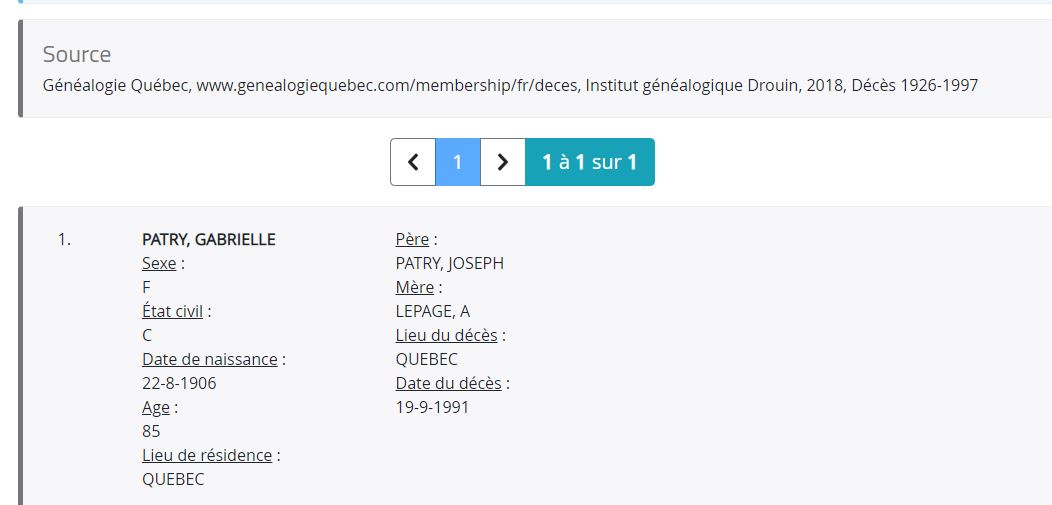 Mention du décès