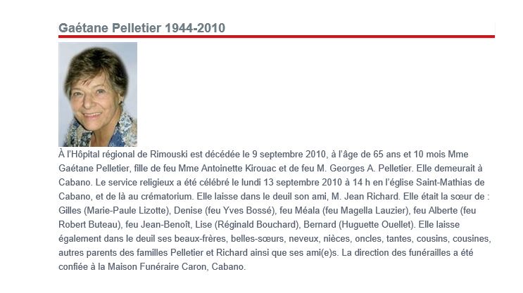 Nécrologie Nécrologie