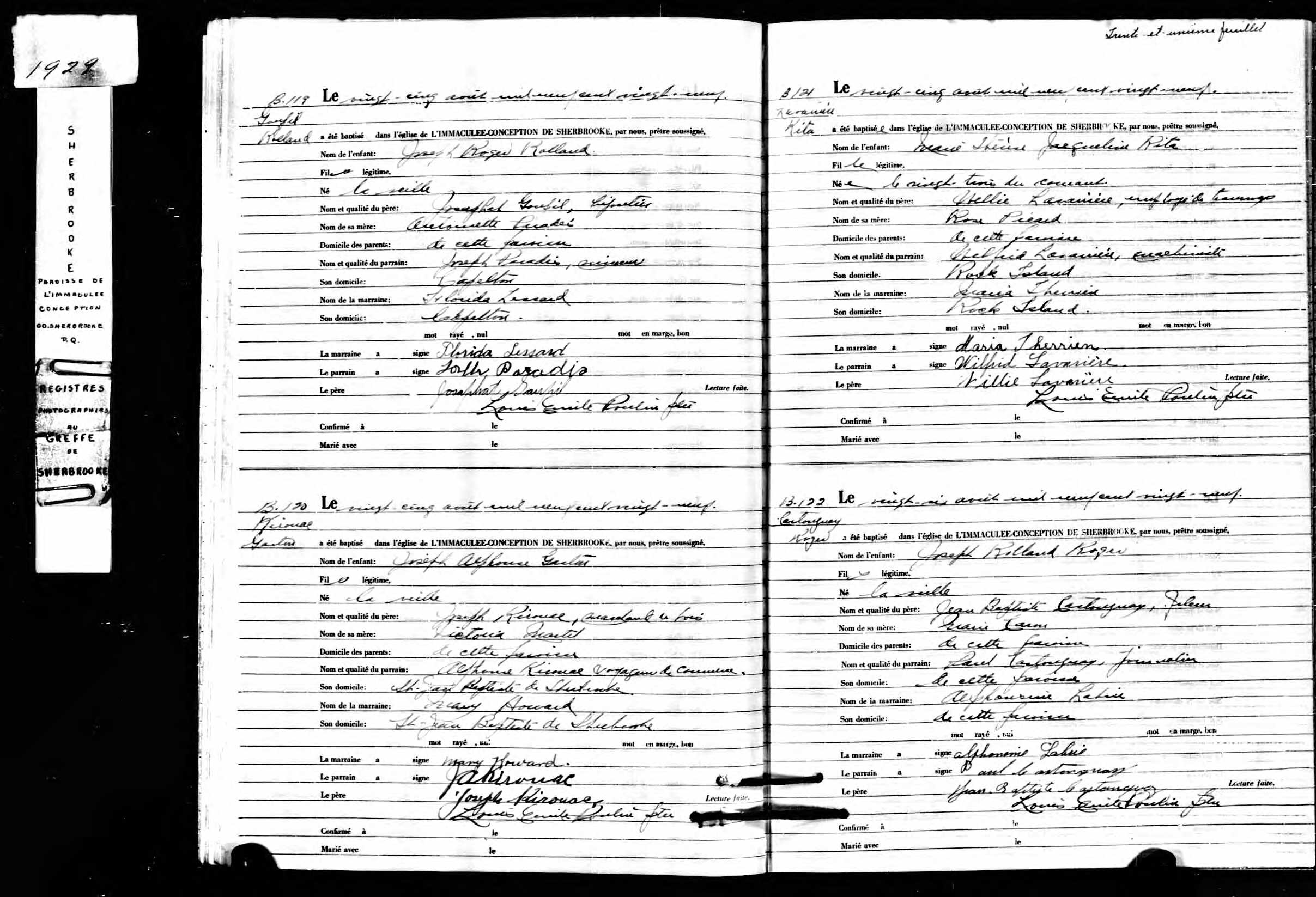 Acte de baptême Acte de baptême