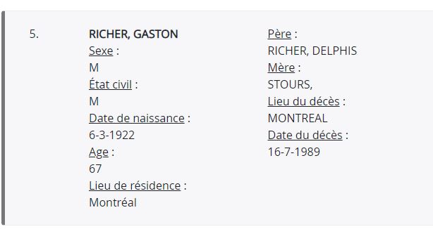 Mention du décès
