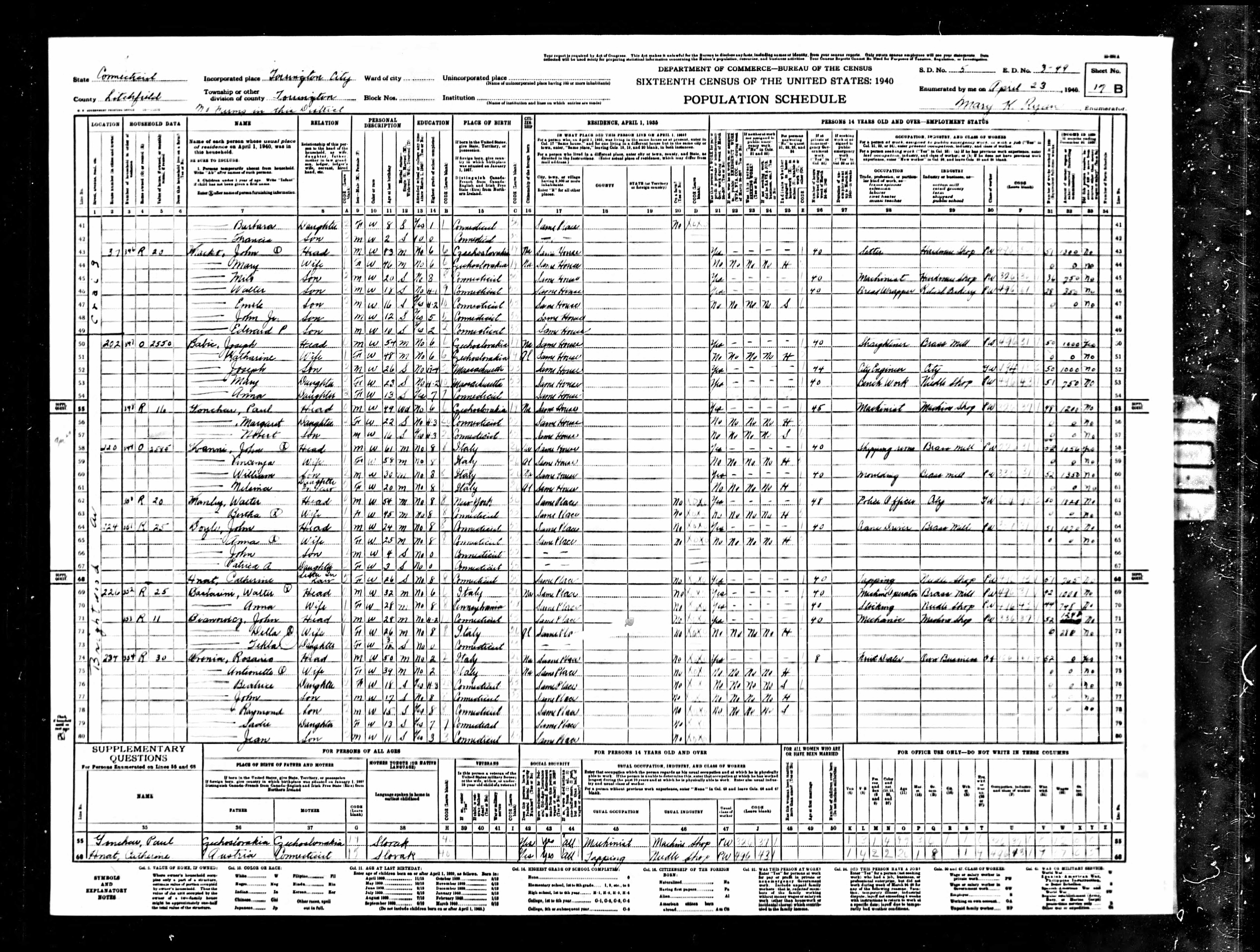Recensement fédéral américain 1940