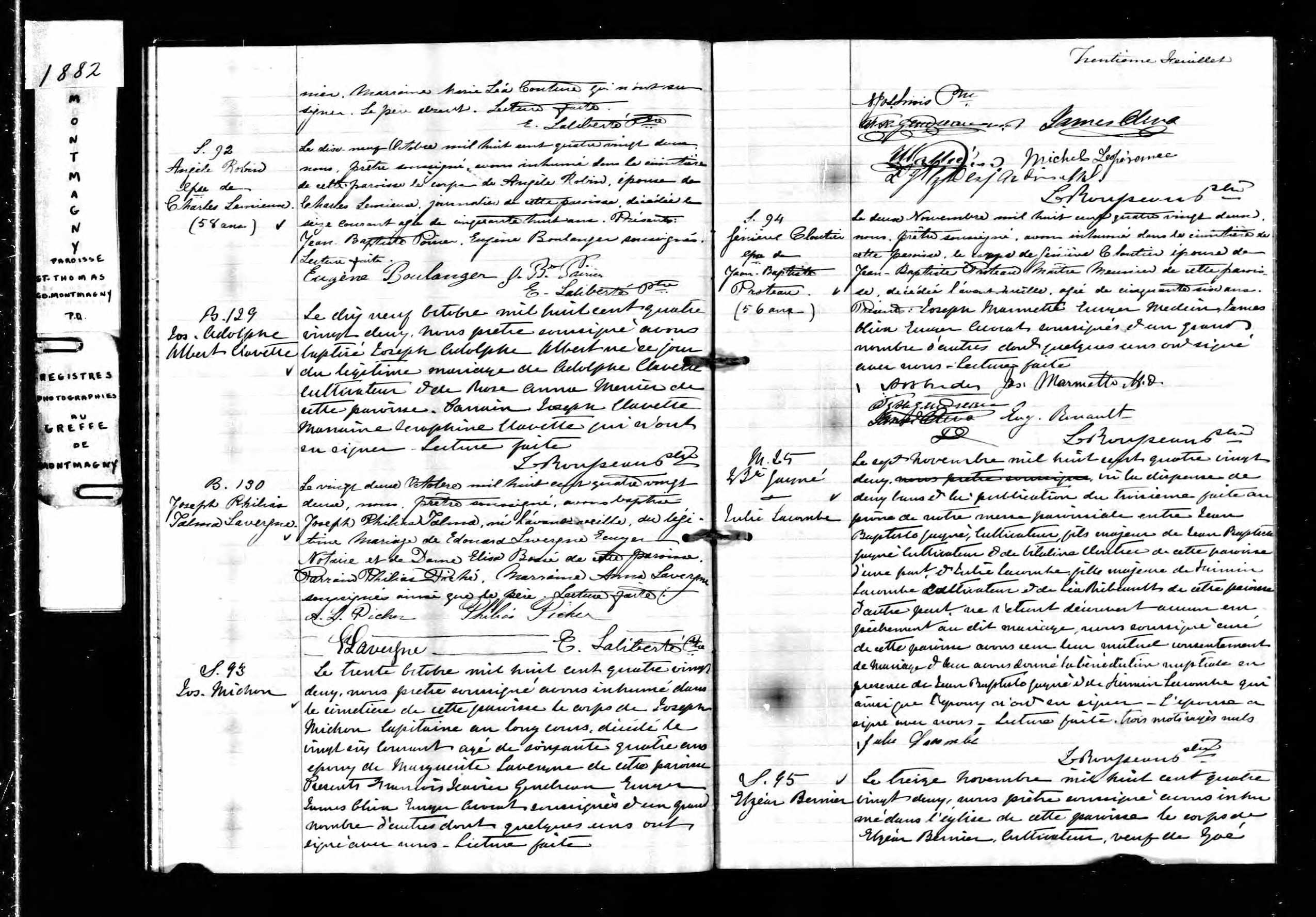 Acte de sépulture