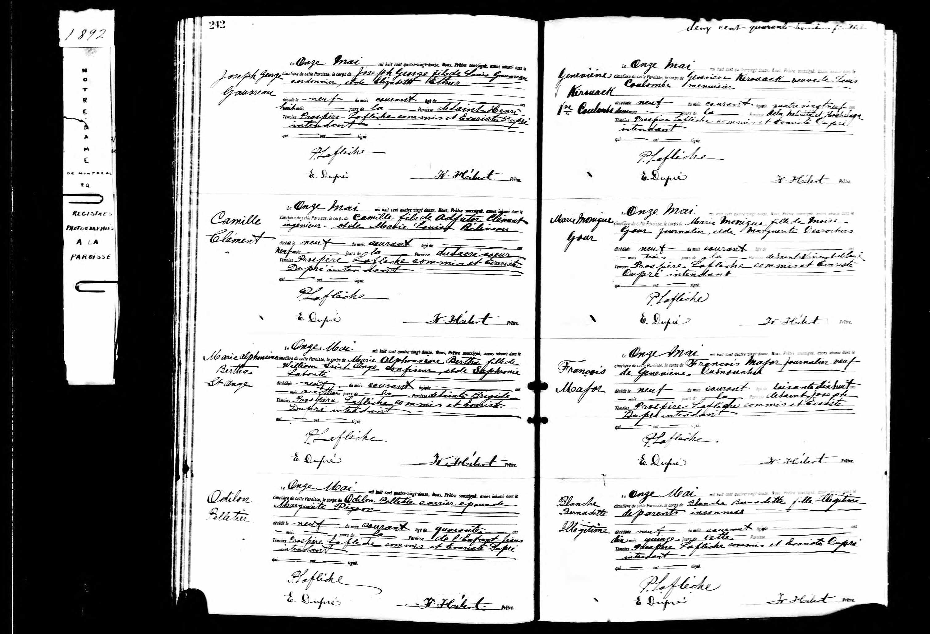Acte de sépulture