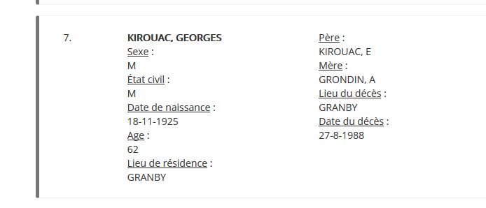 Mention du décès