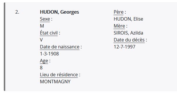 Mention du décès