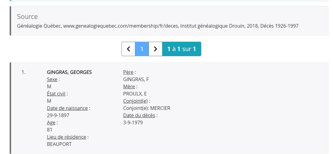 Mention du décès