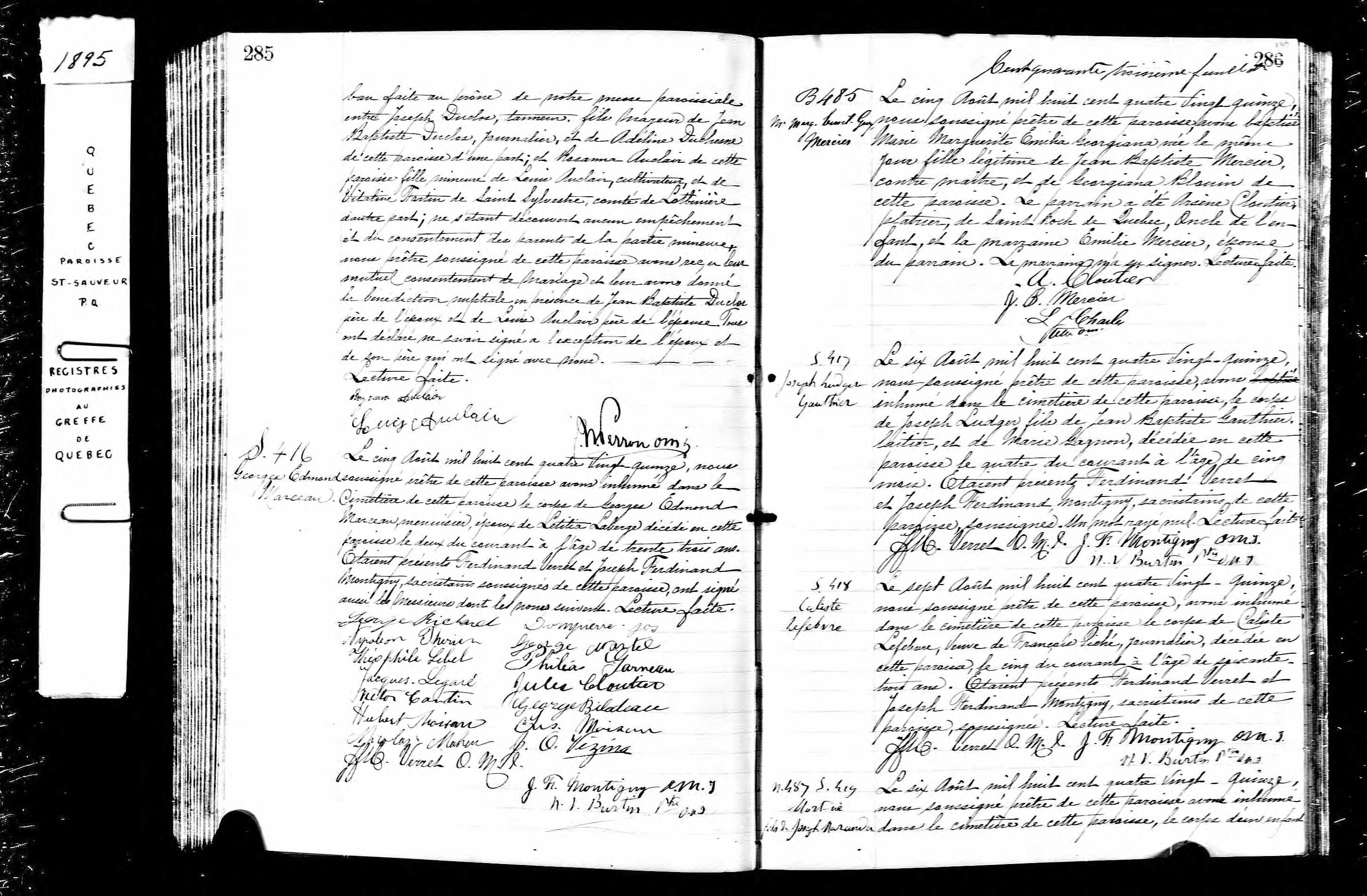 Acte de sépulture Acte de sépulture