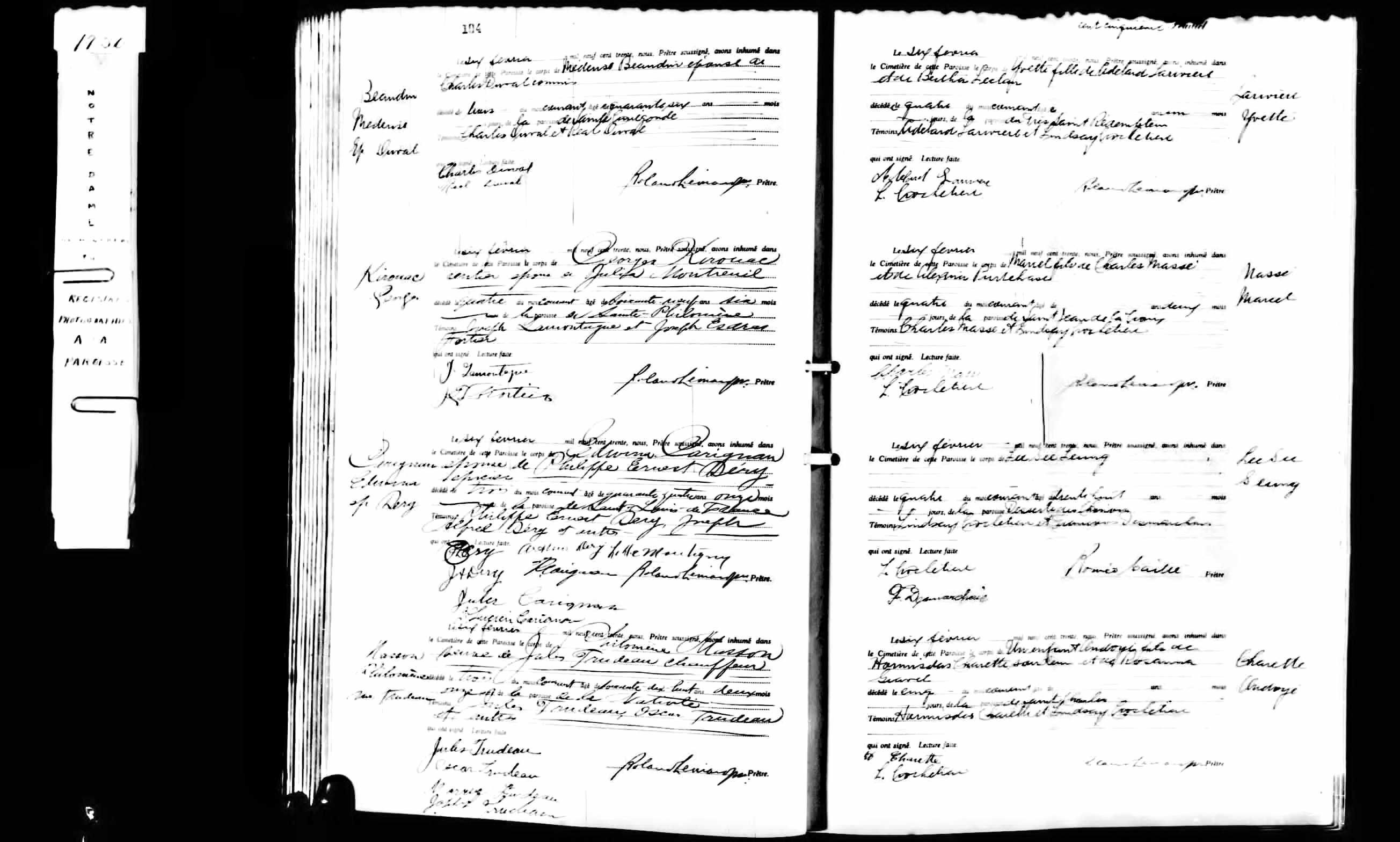 Acte de sépulture