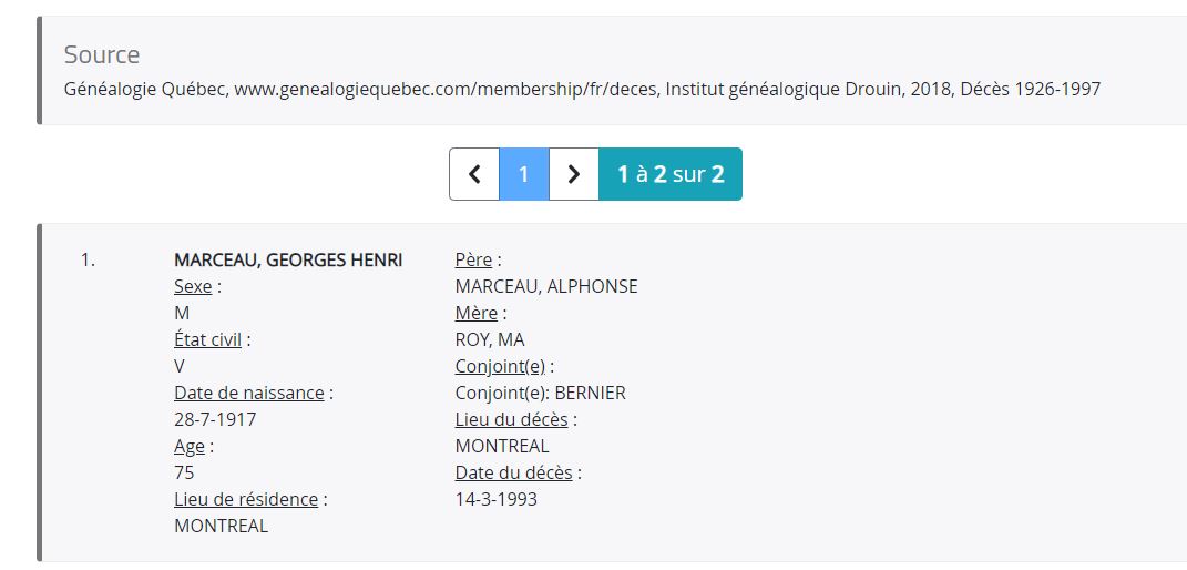 Mention du décès