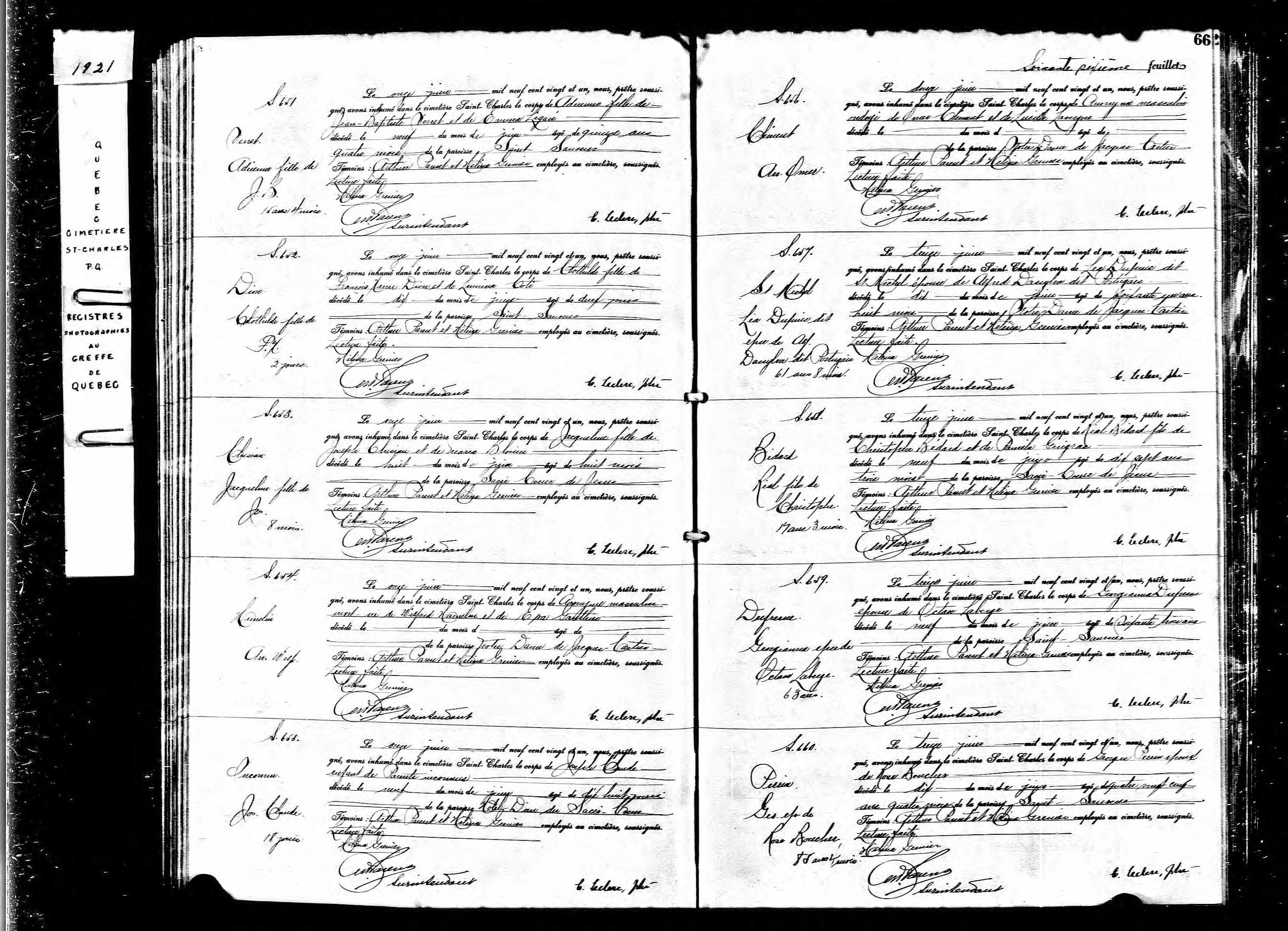 Acte de sépulture