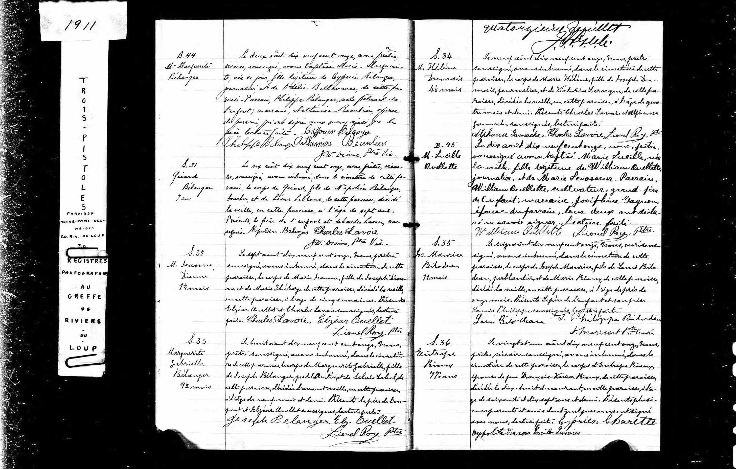 Acte de sépulture