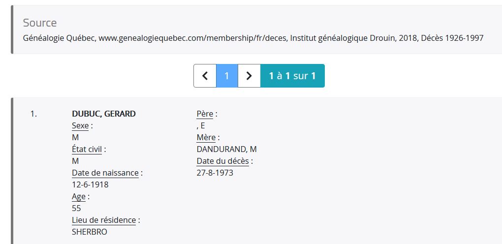 Mention du décès Mention du décès