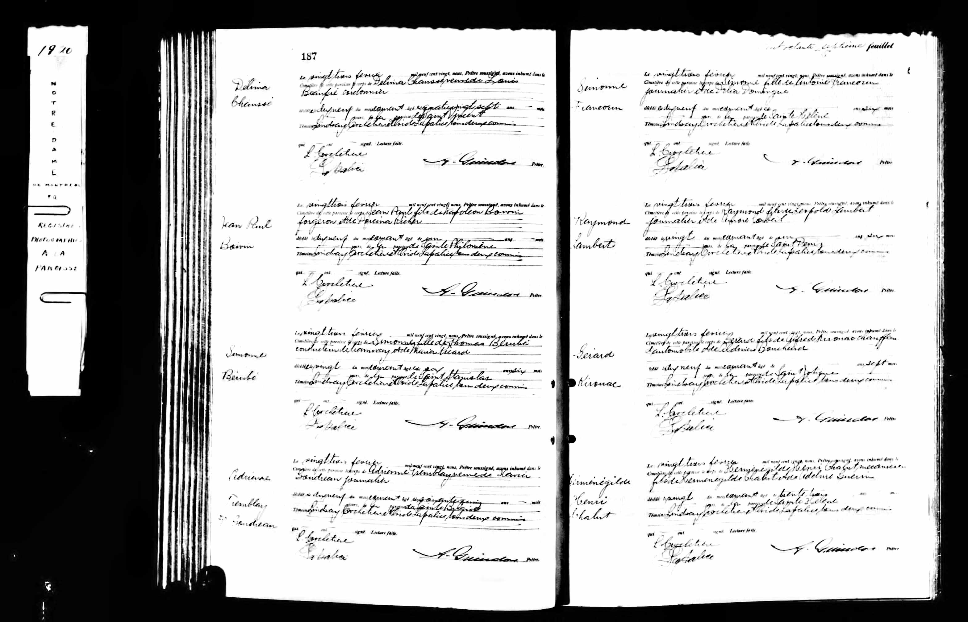 Acte de sépulture