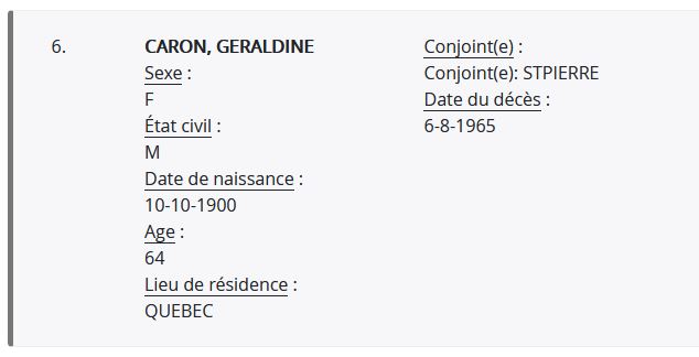 Mention du décès