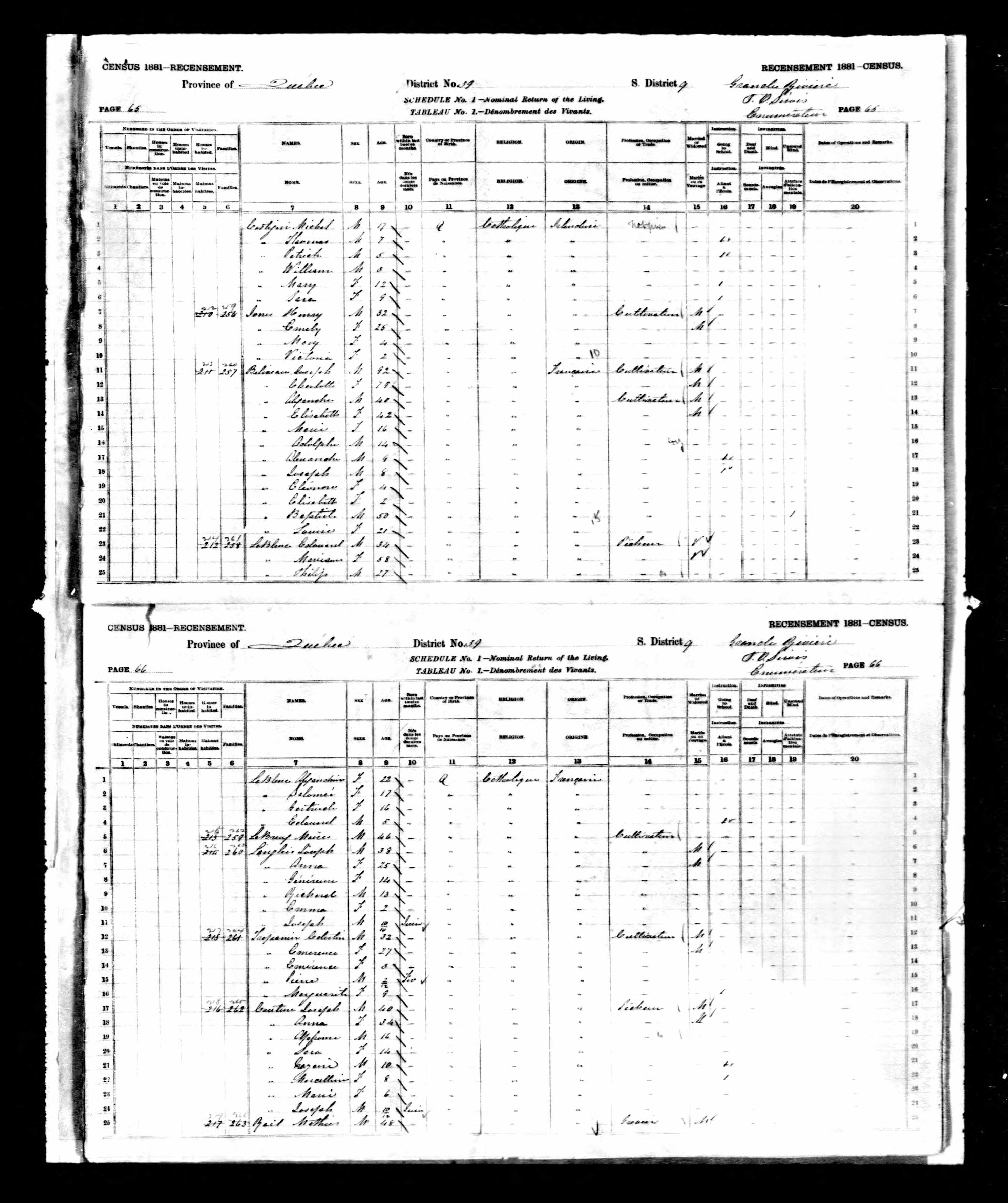 Recensement canadien 1881