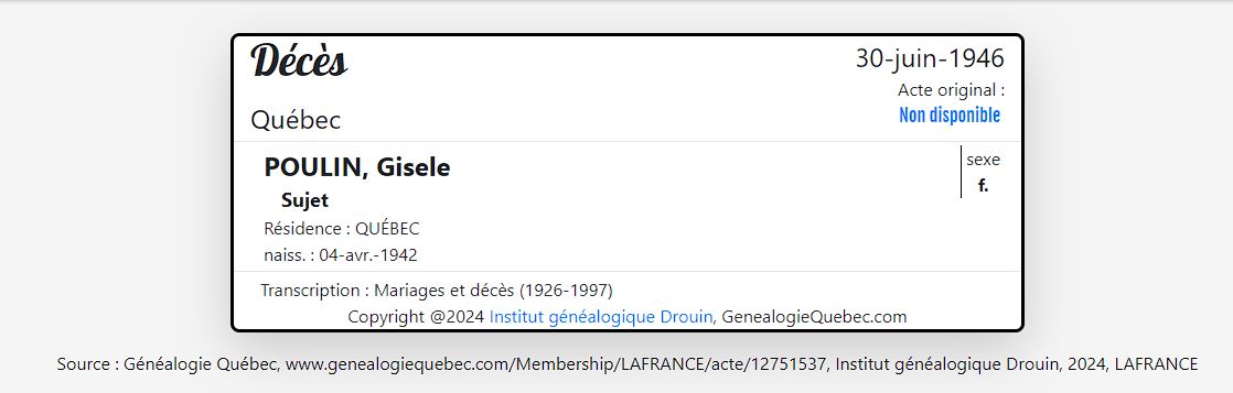 Mention du décès