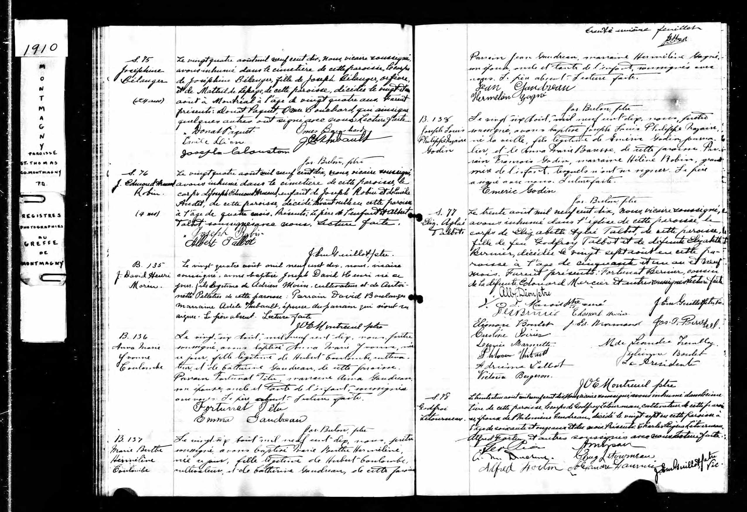 Acte de sépulture