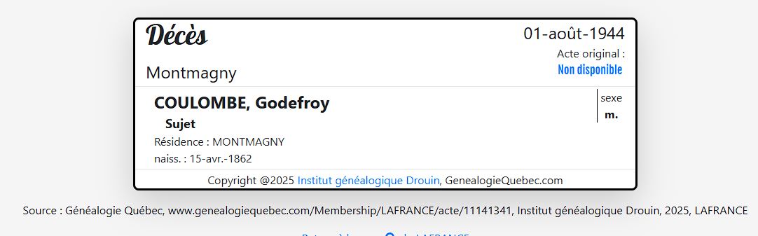 Mention du décès
