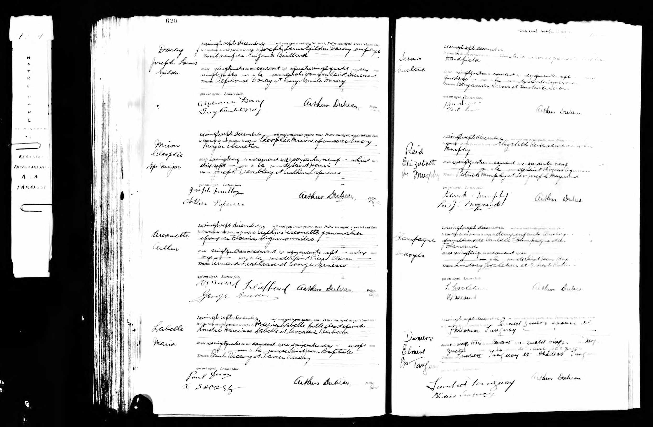 Acte de sépulture