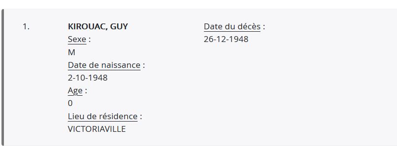 Mention du décès et de la naissance Mention du décès et de la naissance