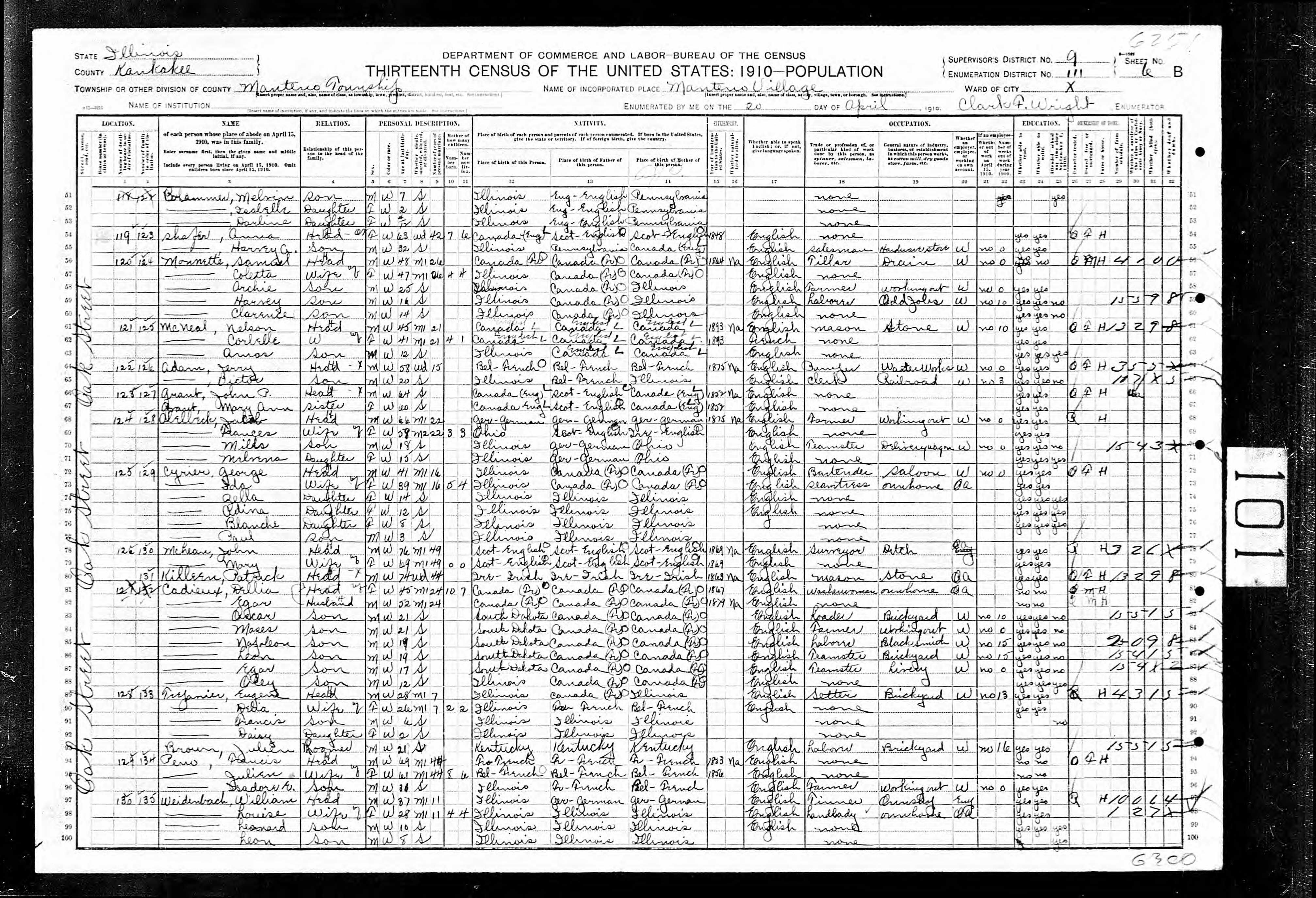 Recensement fédéral américain 1910