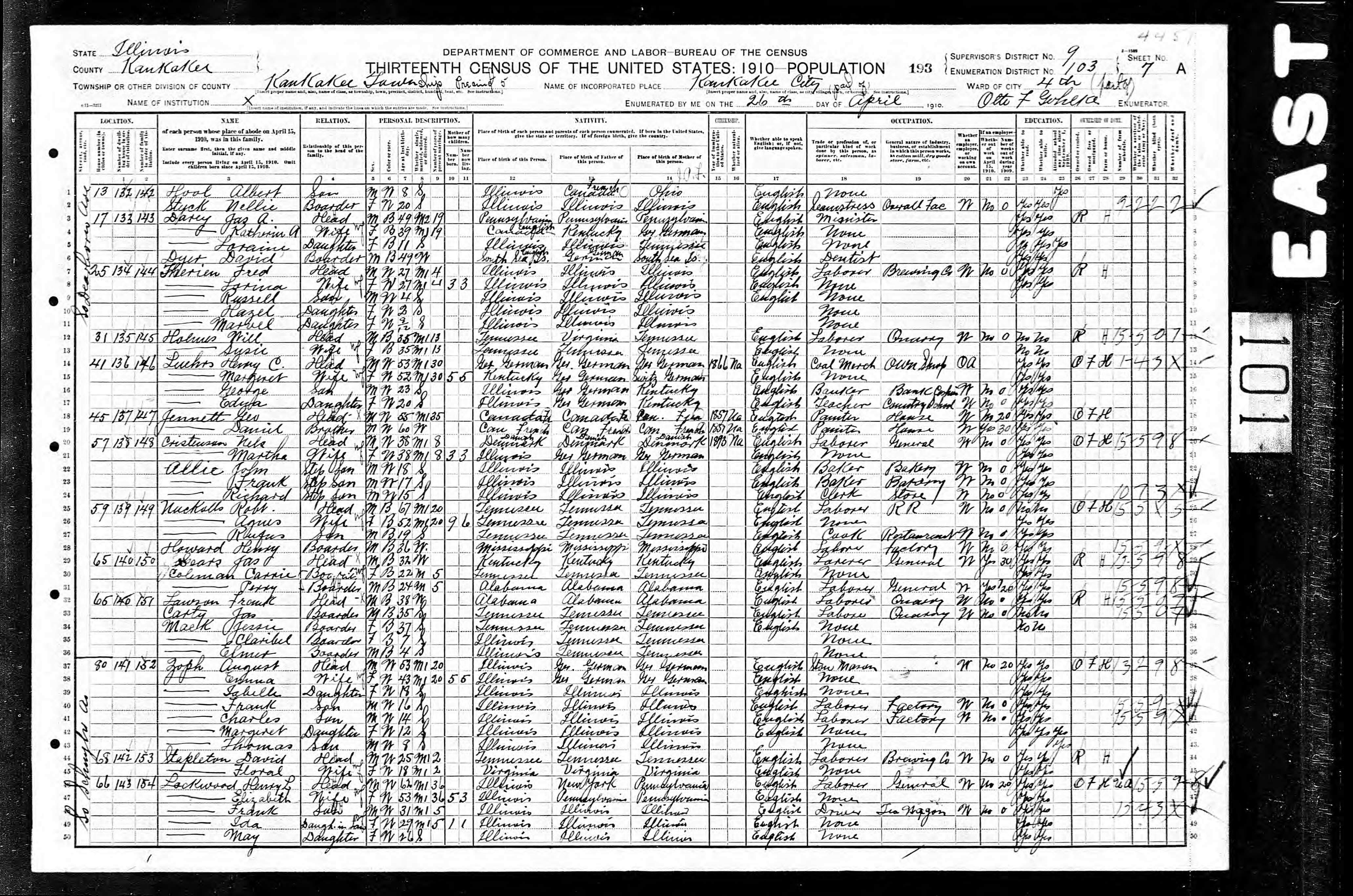 Recensement fédéral américain 1910