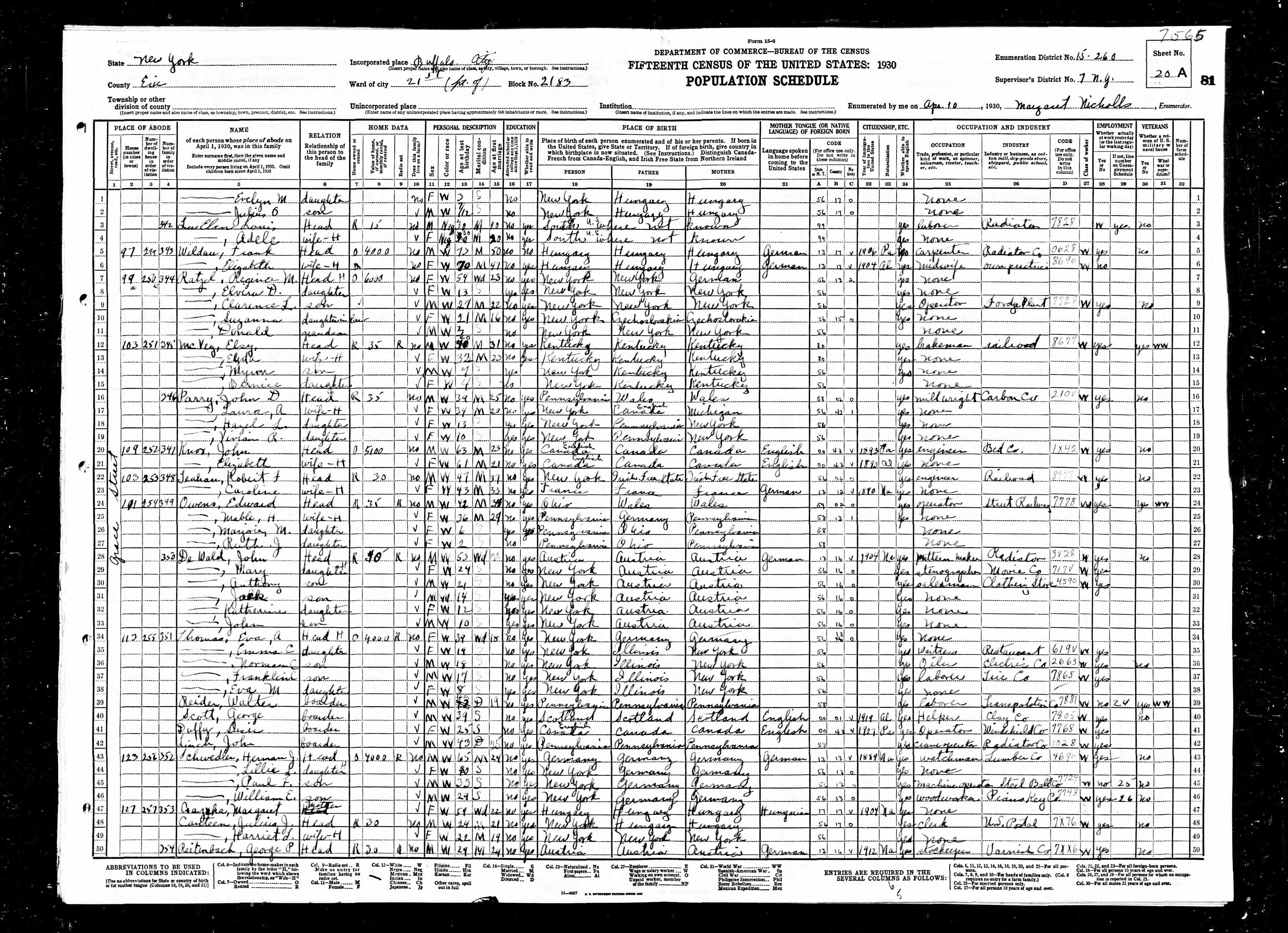 Recensement fédéral américain 1930