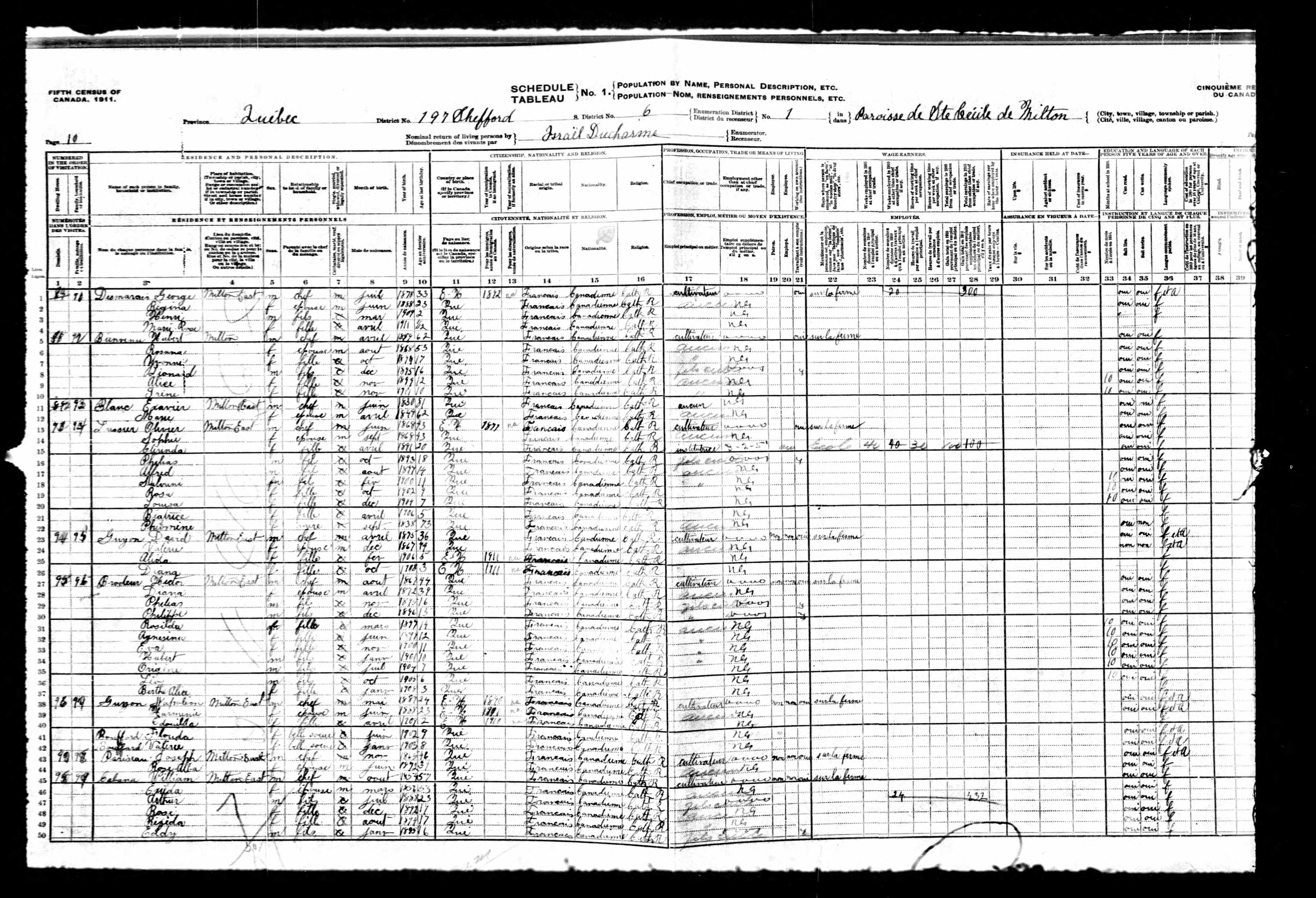 Recensement canadien 1911
