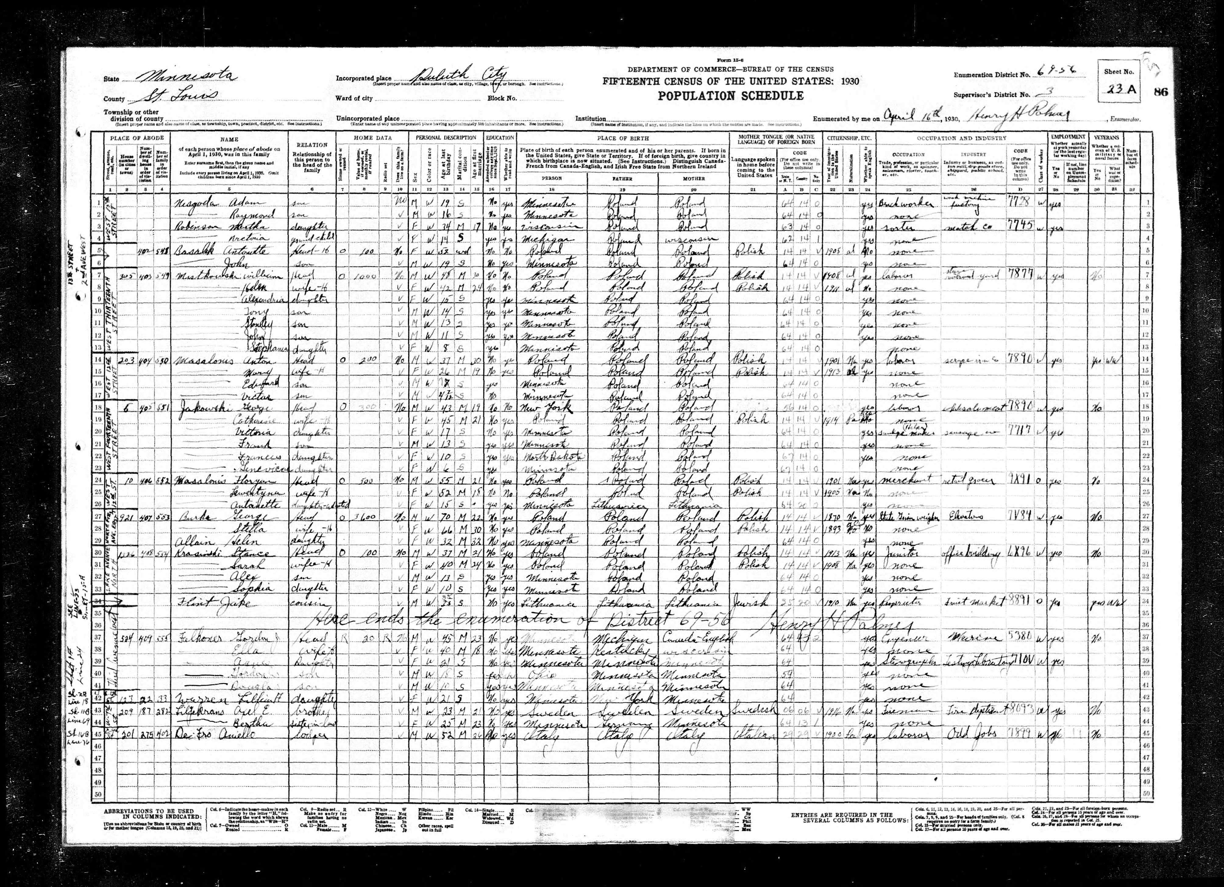 Recensement fédéral américain 1930