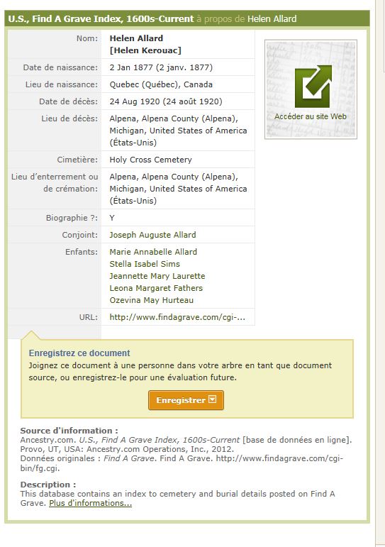 Mention de la date de naissance et de décès