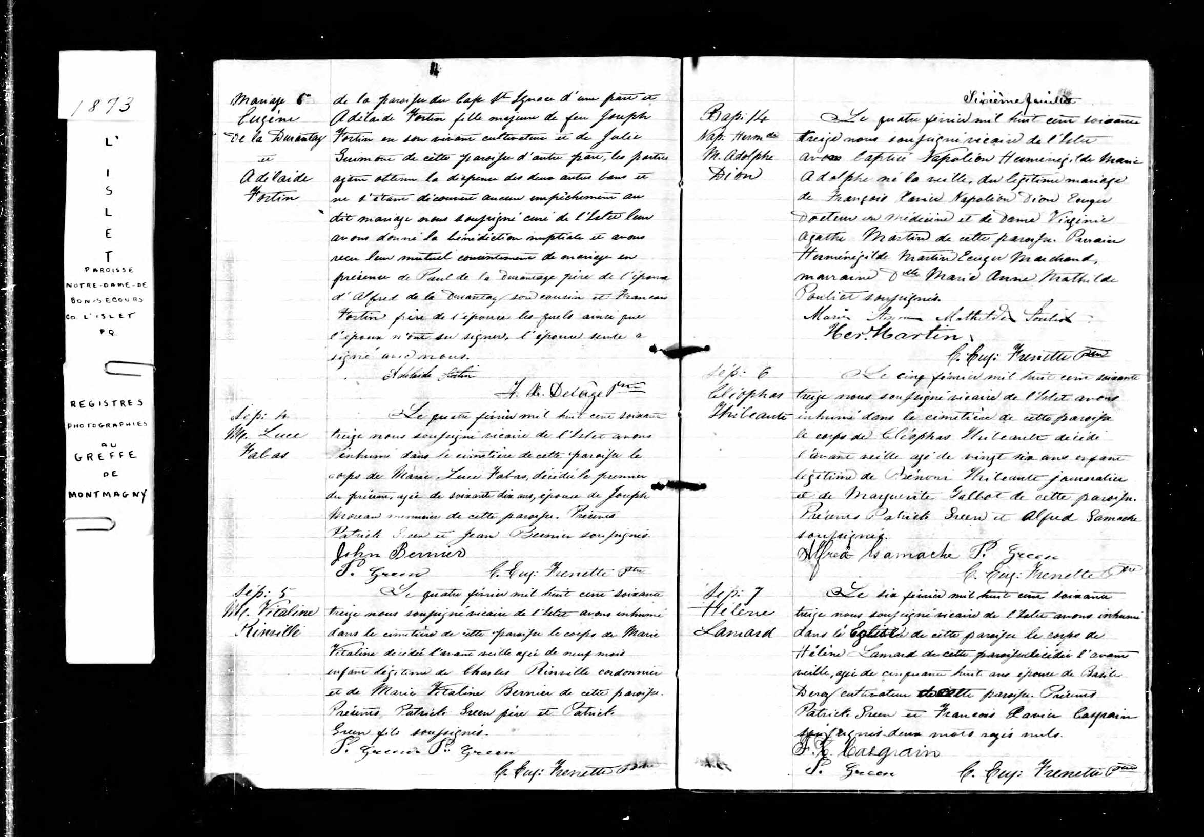 Acte de sépulture