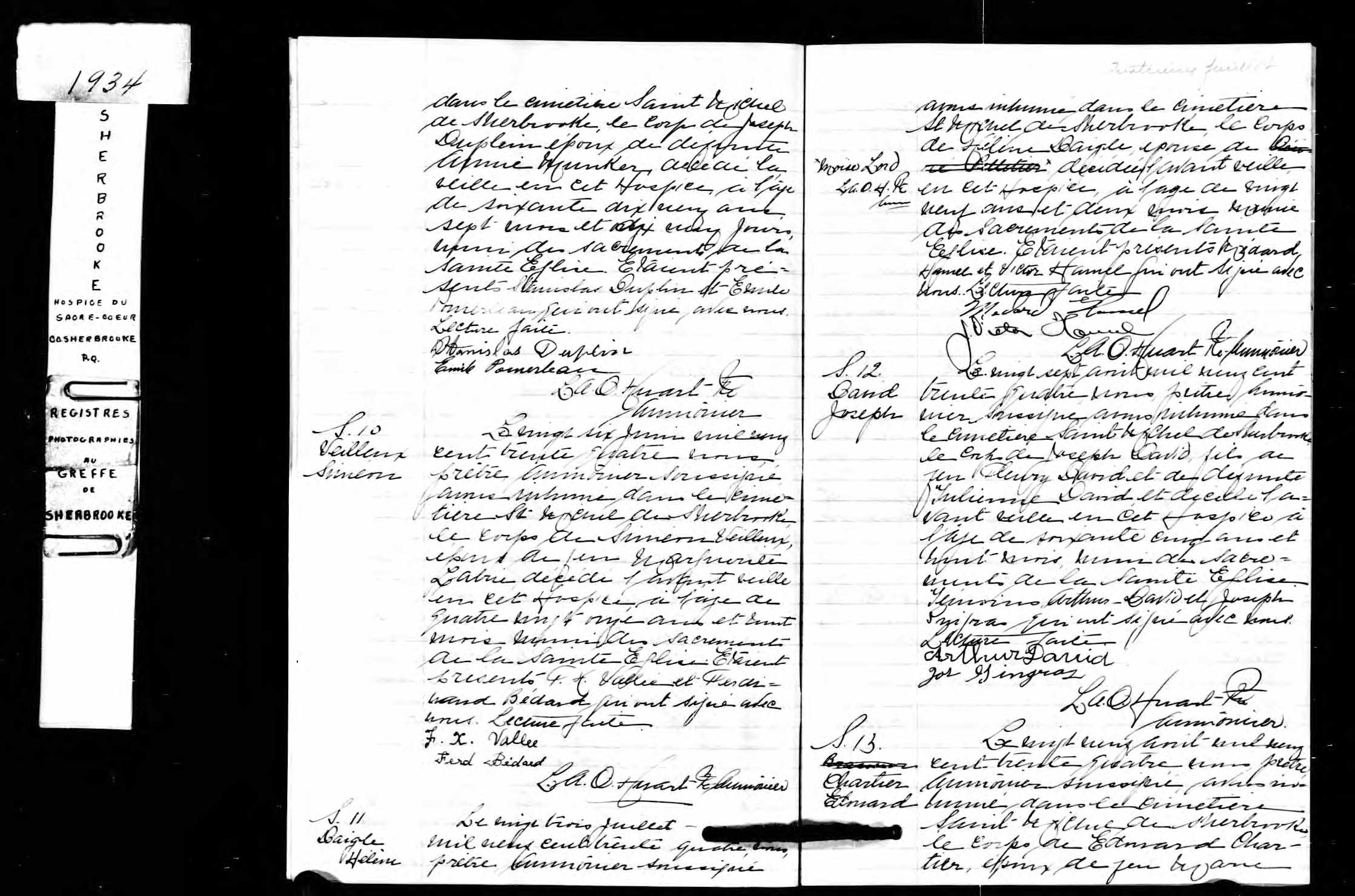Acte de sépulture Acte de sépulture