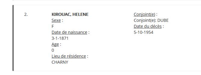 Mention du décès