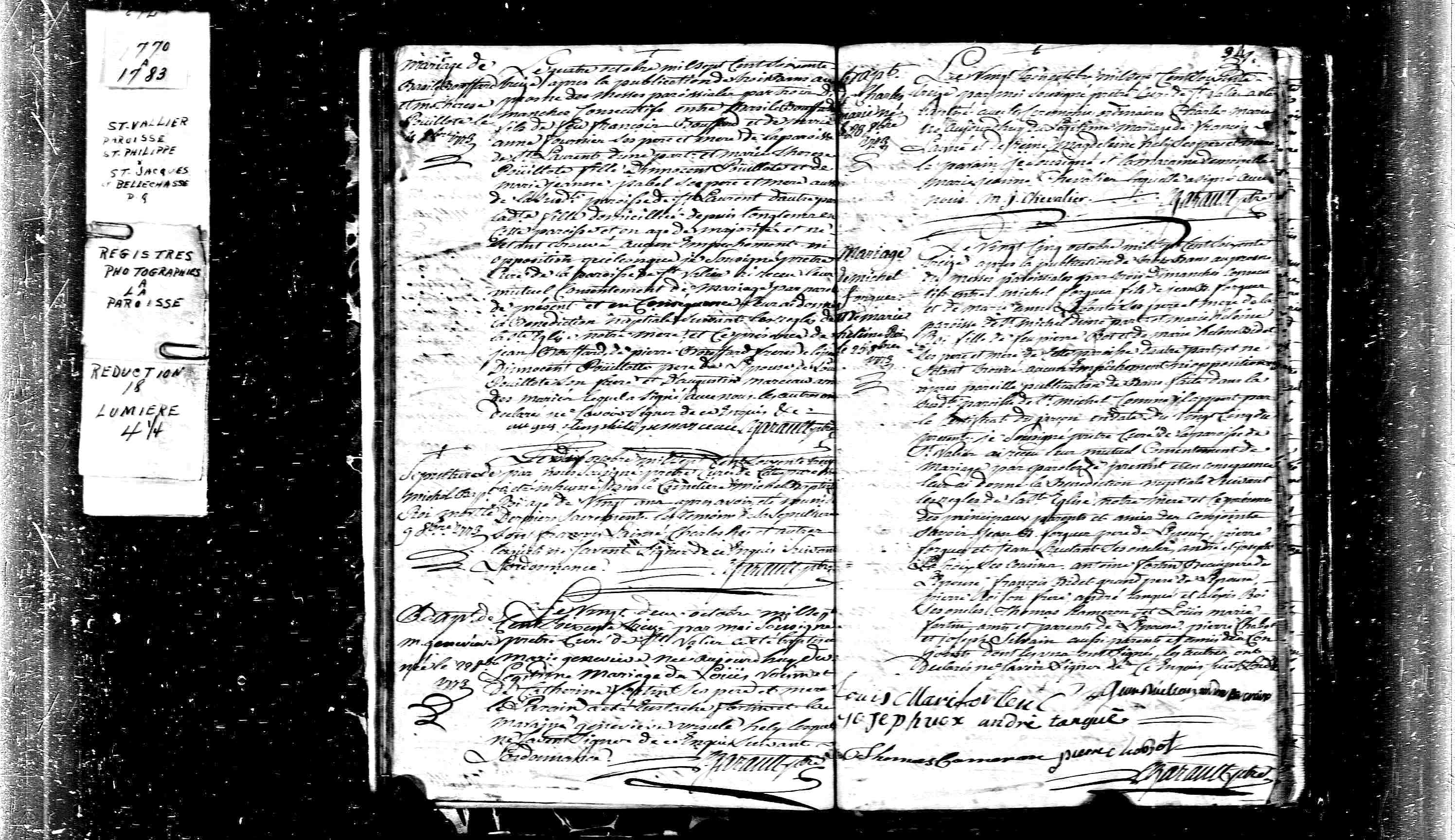 Acte de mariage en premières noces (Forgues)