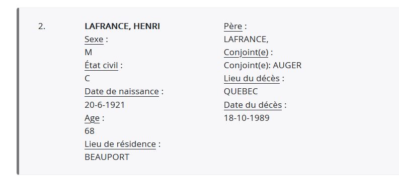 Mention du décès