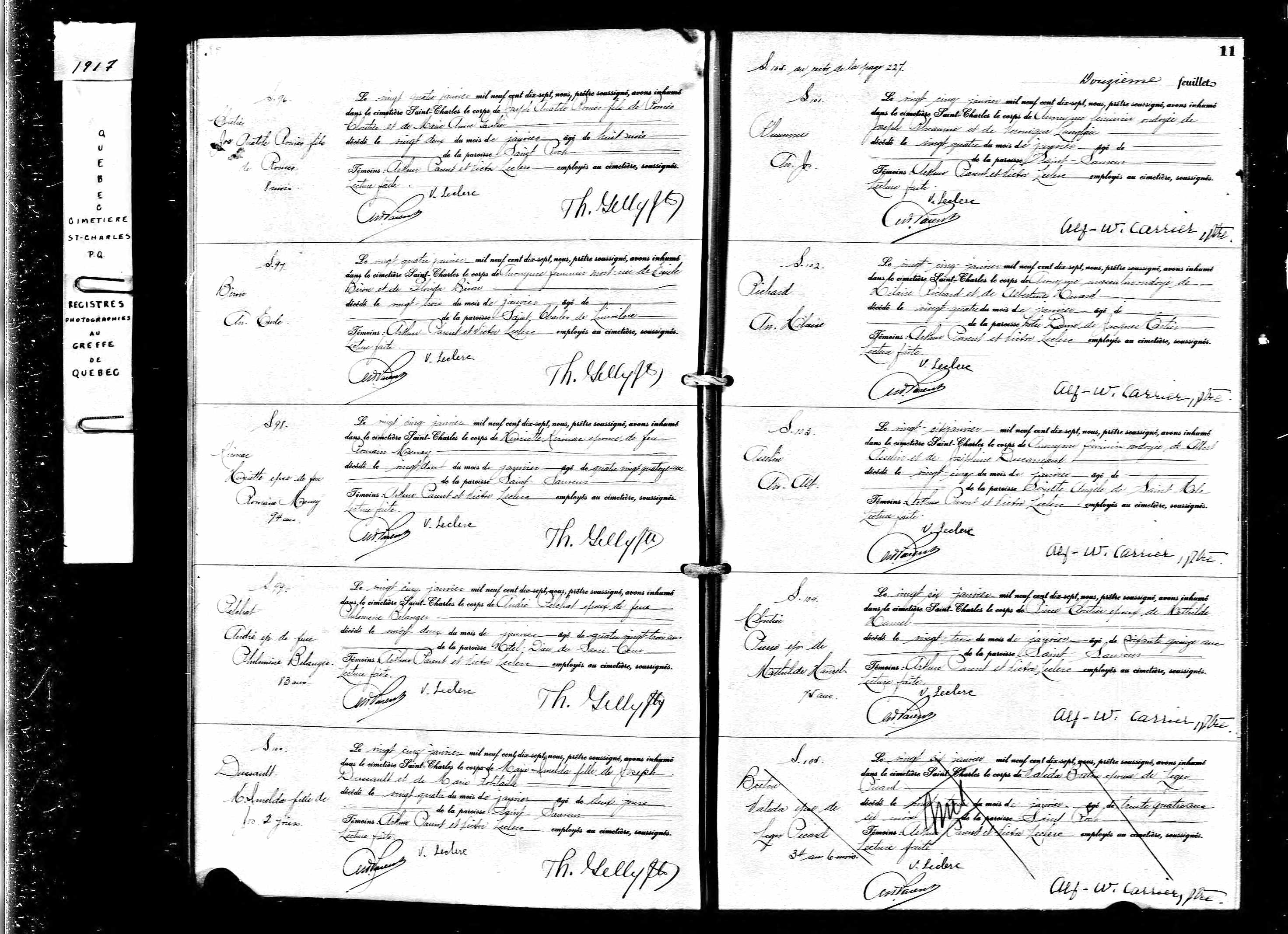 Acte de sépulture