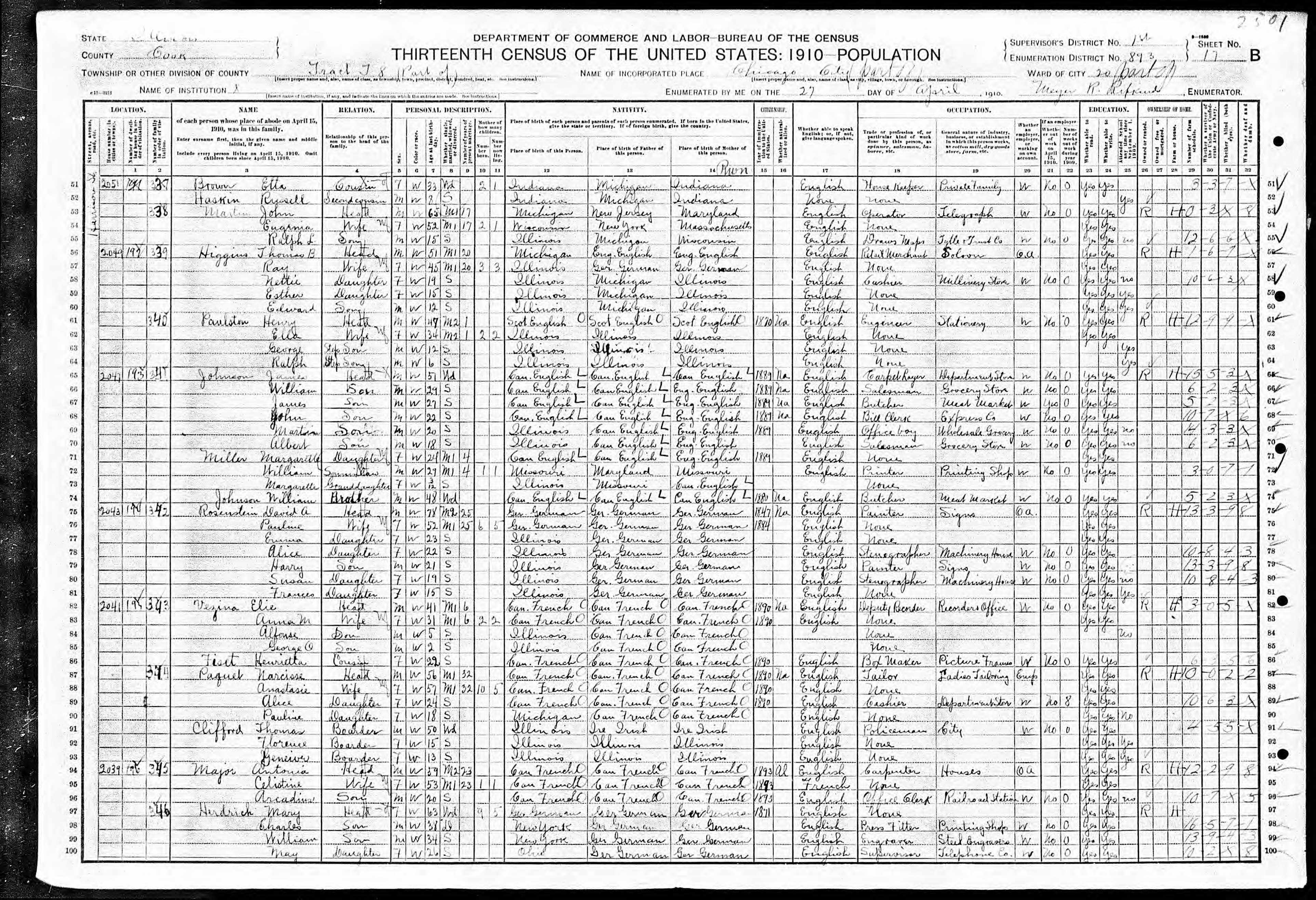 Recensement fédéral américain 1910