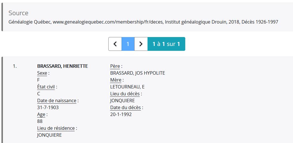Mention du décès