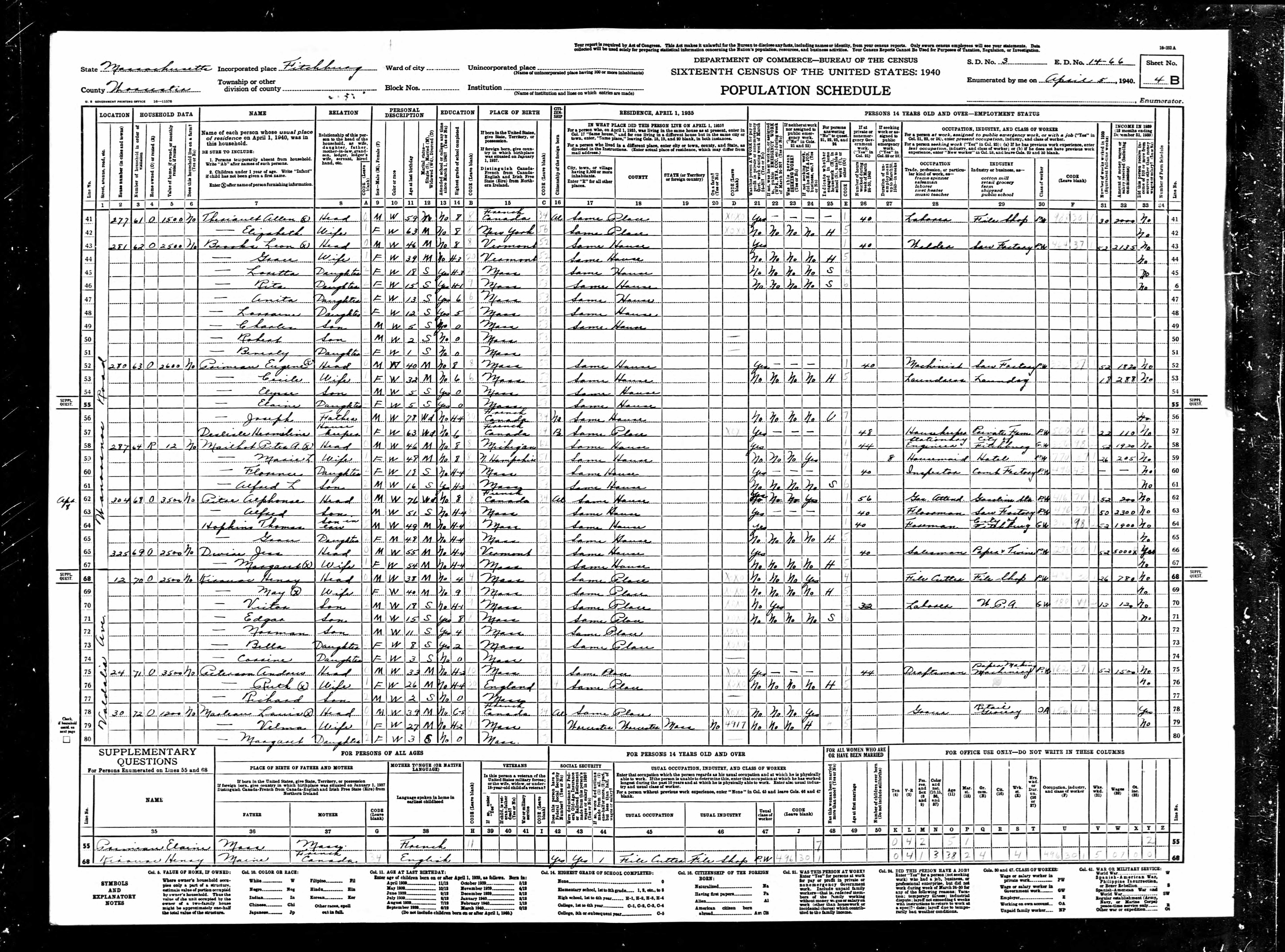 Recensement fédéral américain 1940