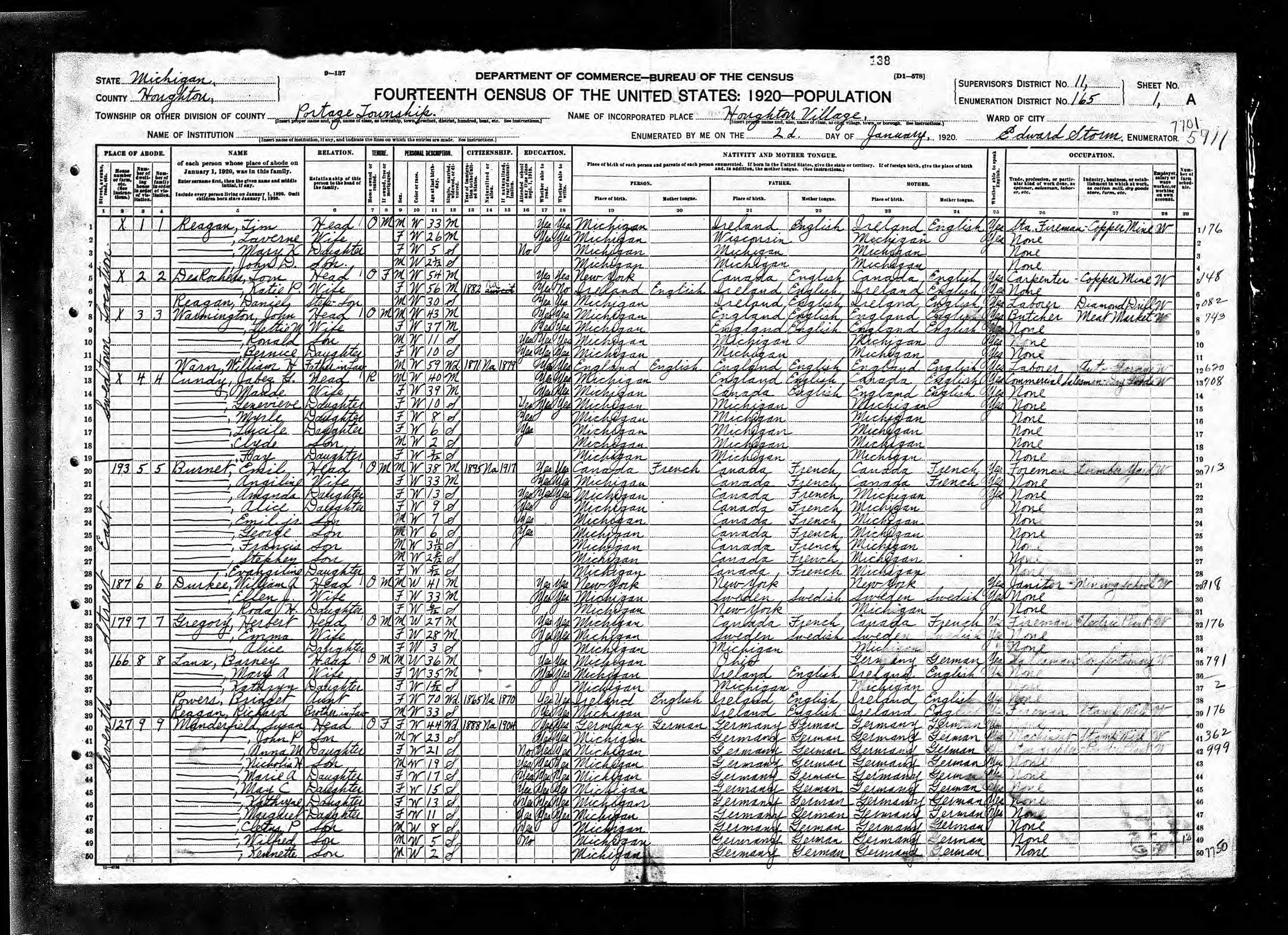 Recensement fédéral américain 1920