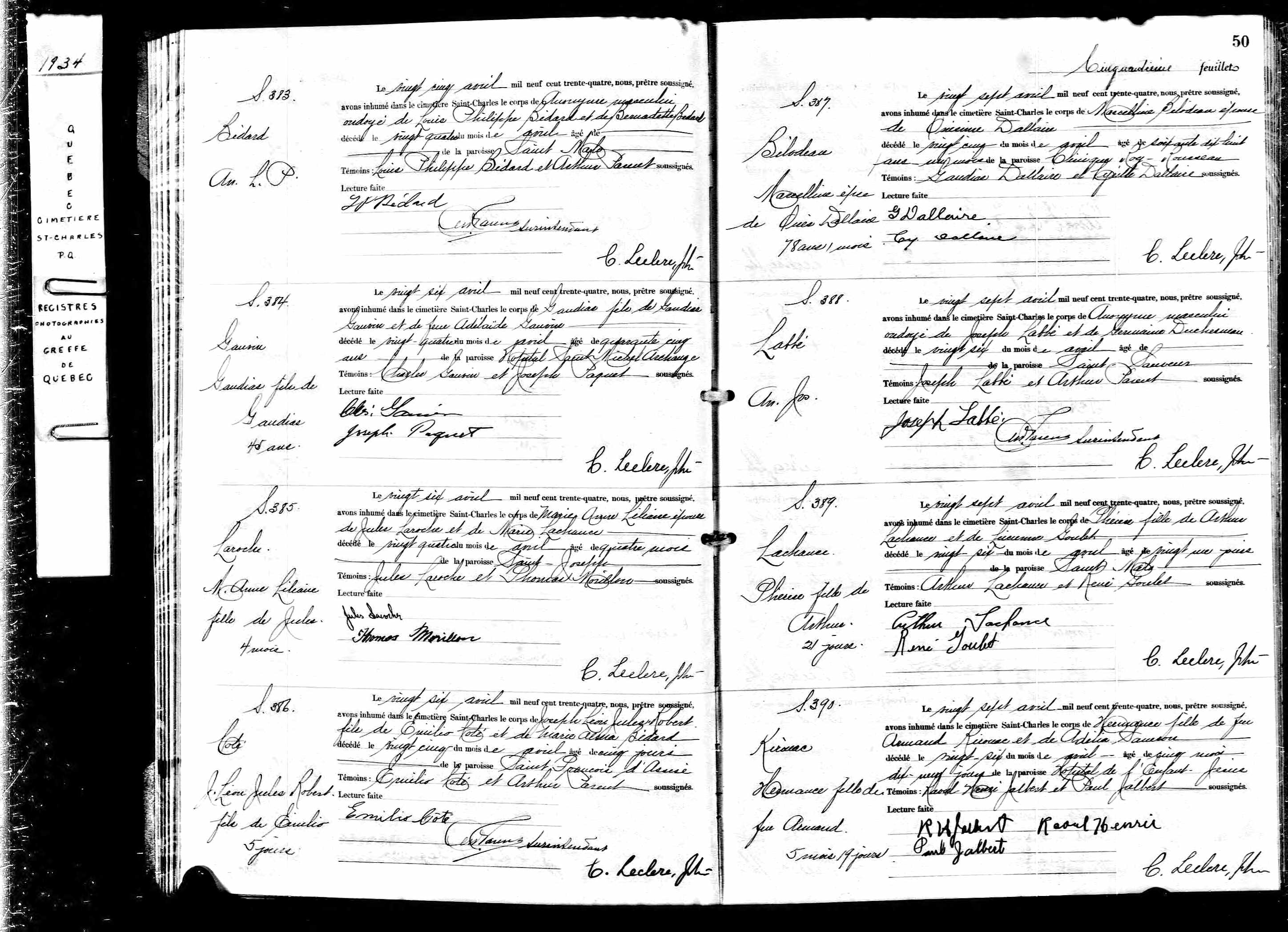 Acte de sépulture Acte de sépulture
