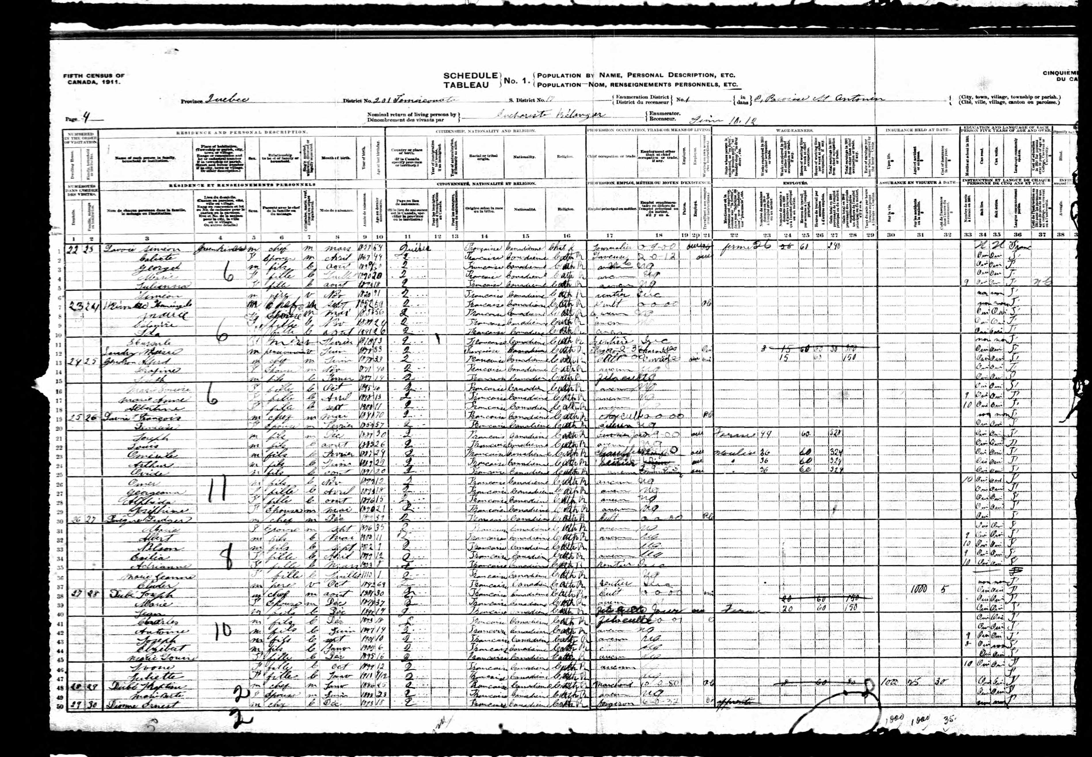 Recensement canadien 1911