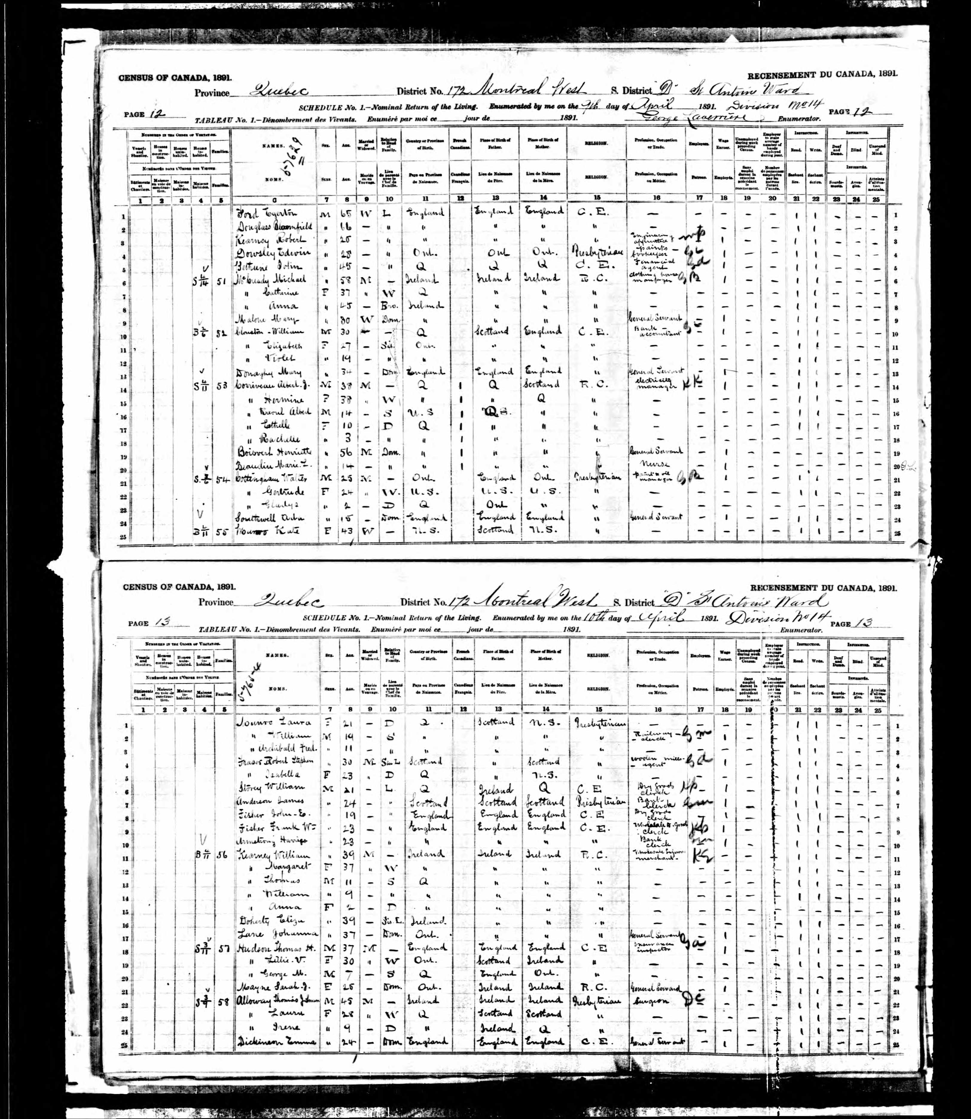 Recensement canadien 1891