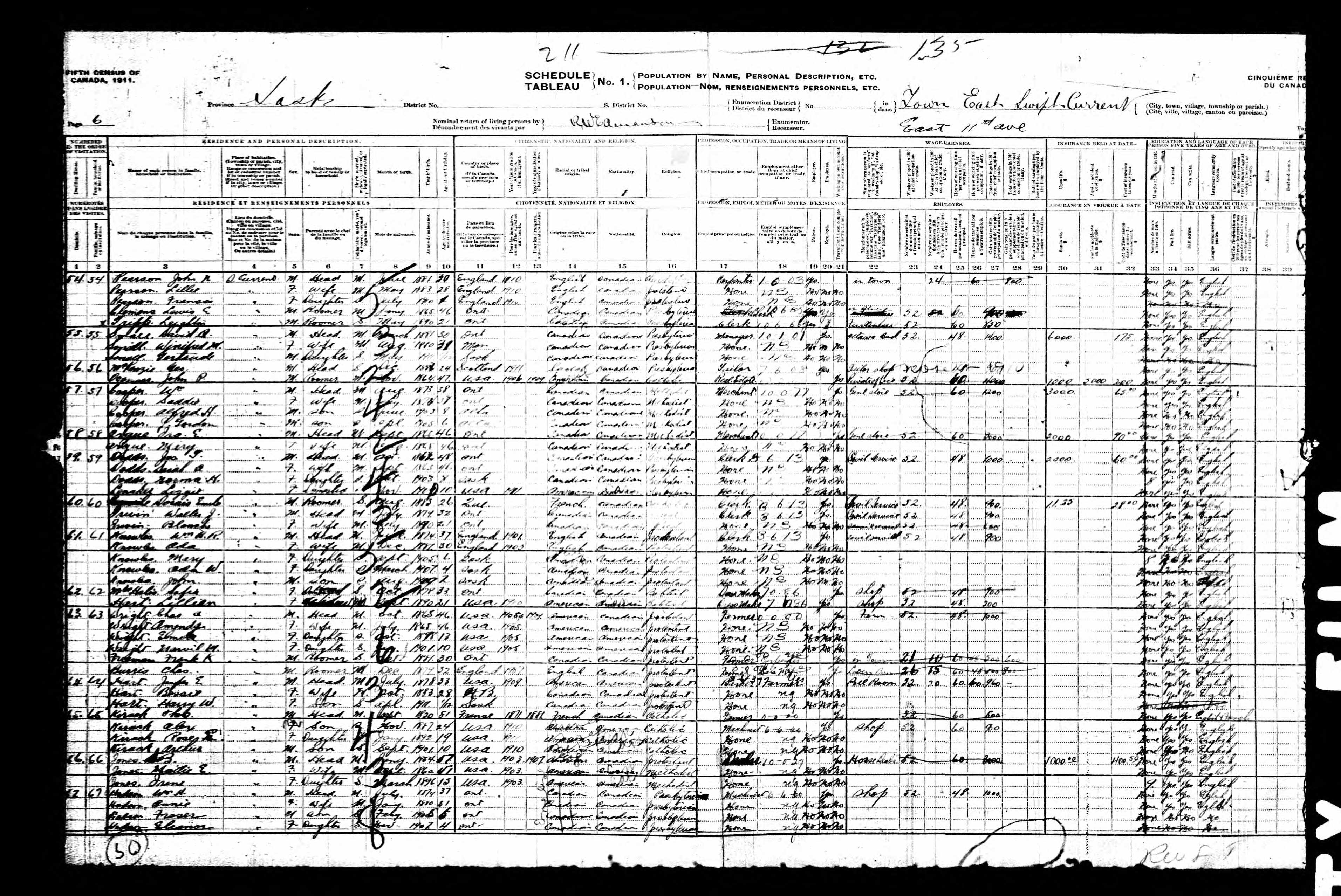 Recensement canadien 1911 Recensement canadien 1911