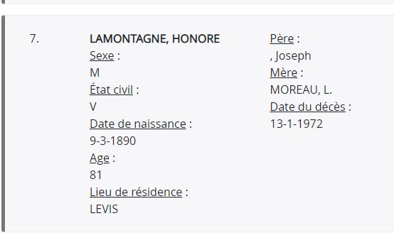 Mention du décès