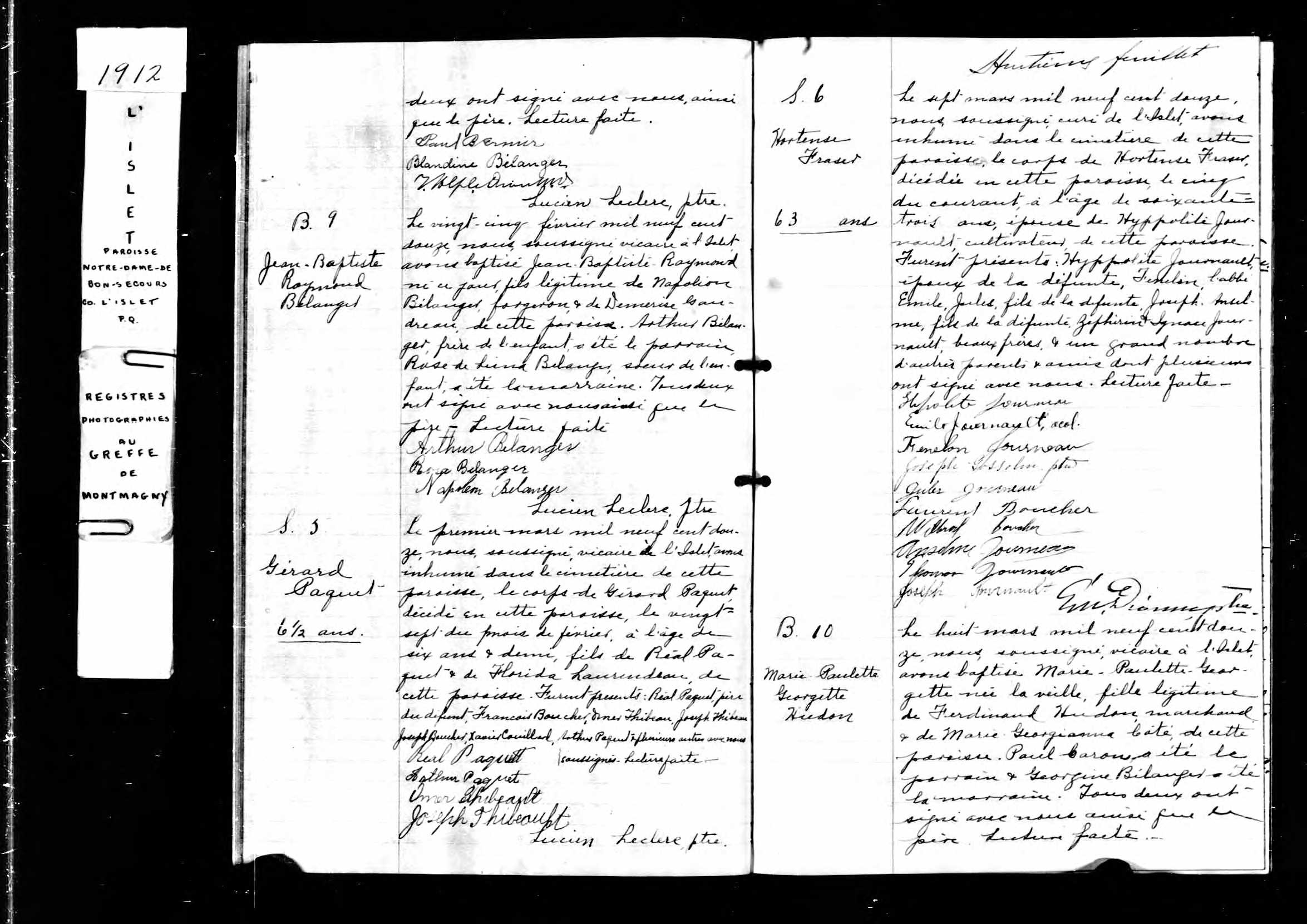 Acte de sépulture Acte de sépulture